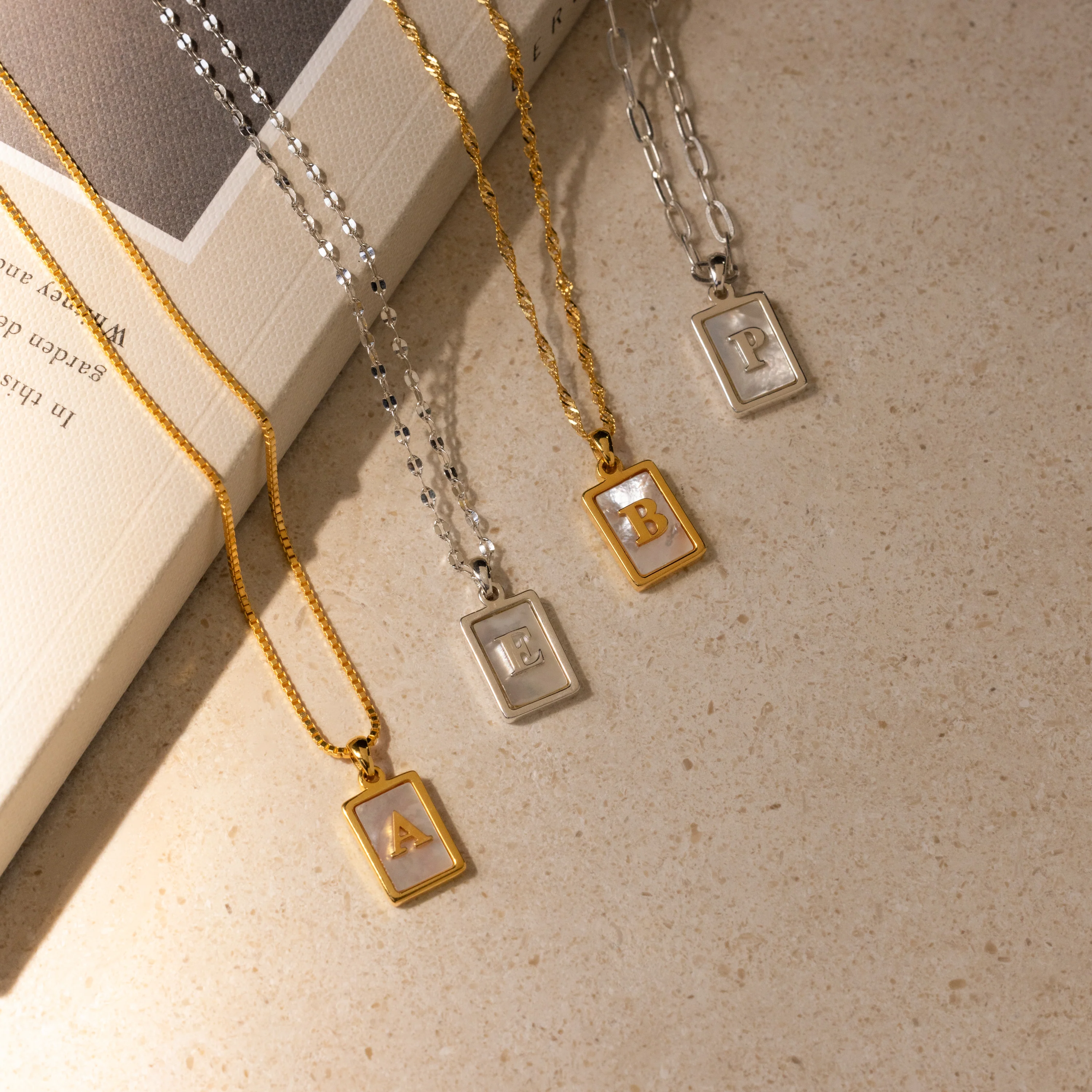 Pearl Initial Tag Necklace - Image 8