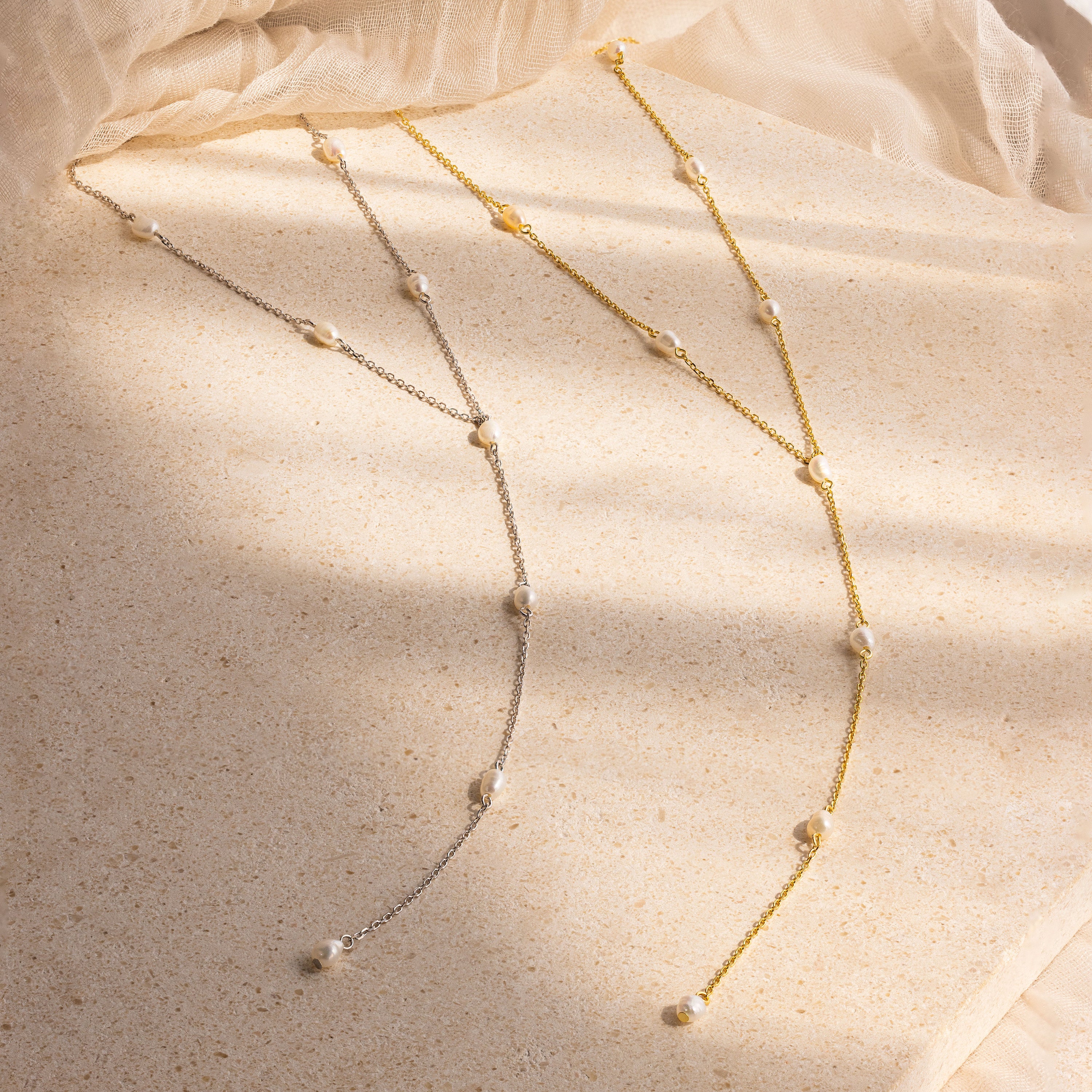 Pearl Station Lariat Necklace - Image 6