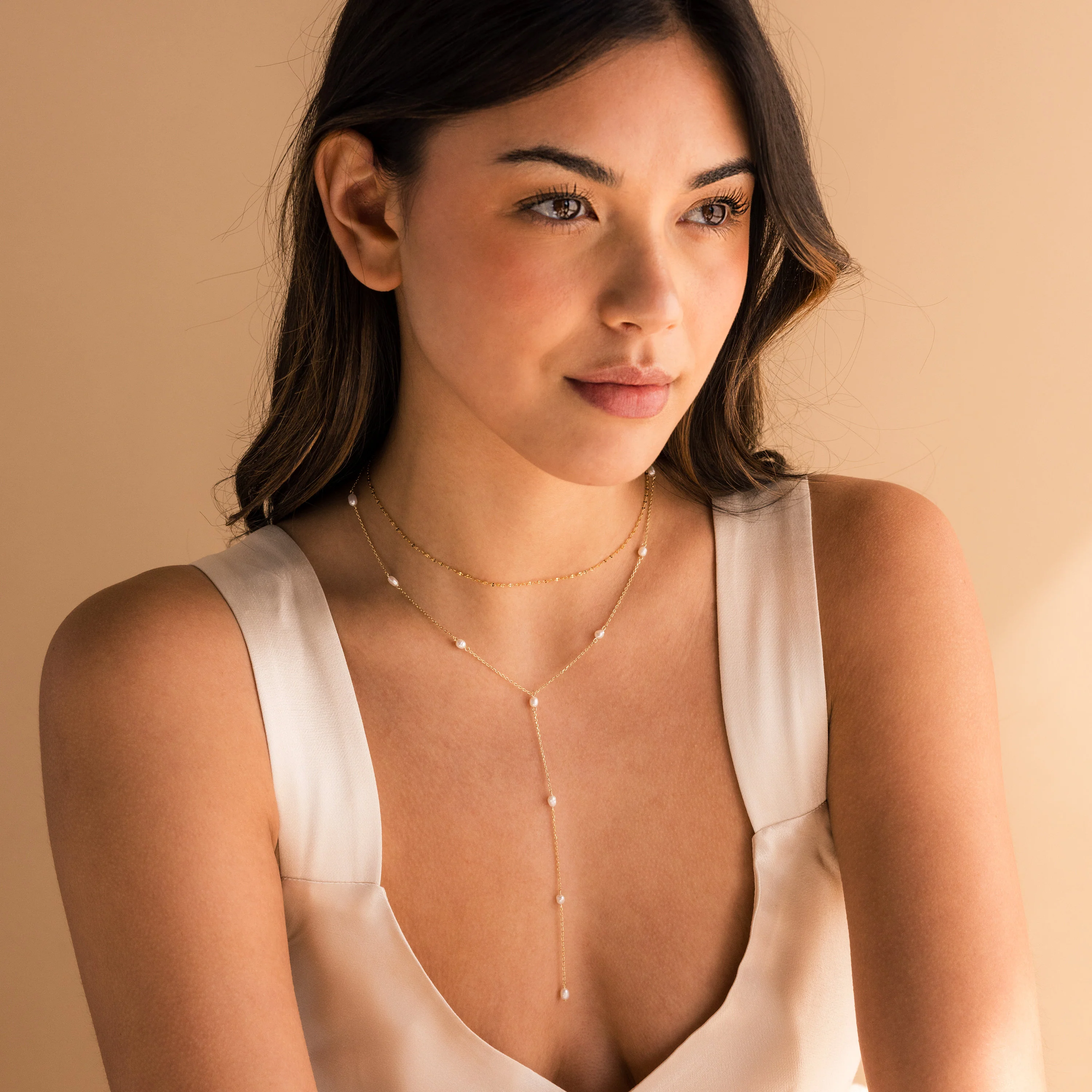 Pearl Station Lariat Necklace - Image 7