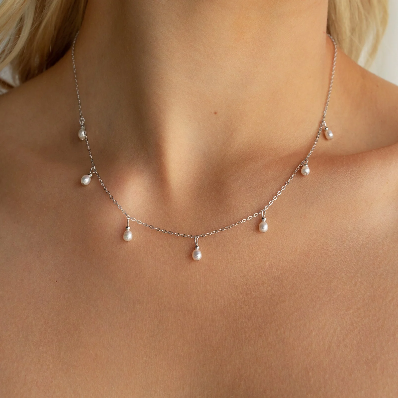 Pearl Station Necklace - Image 4
