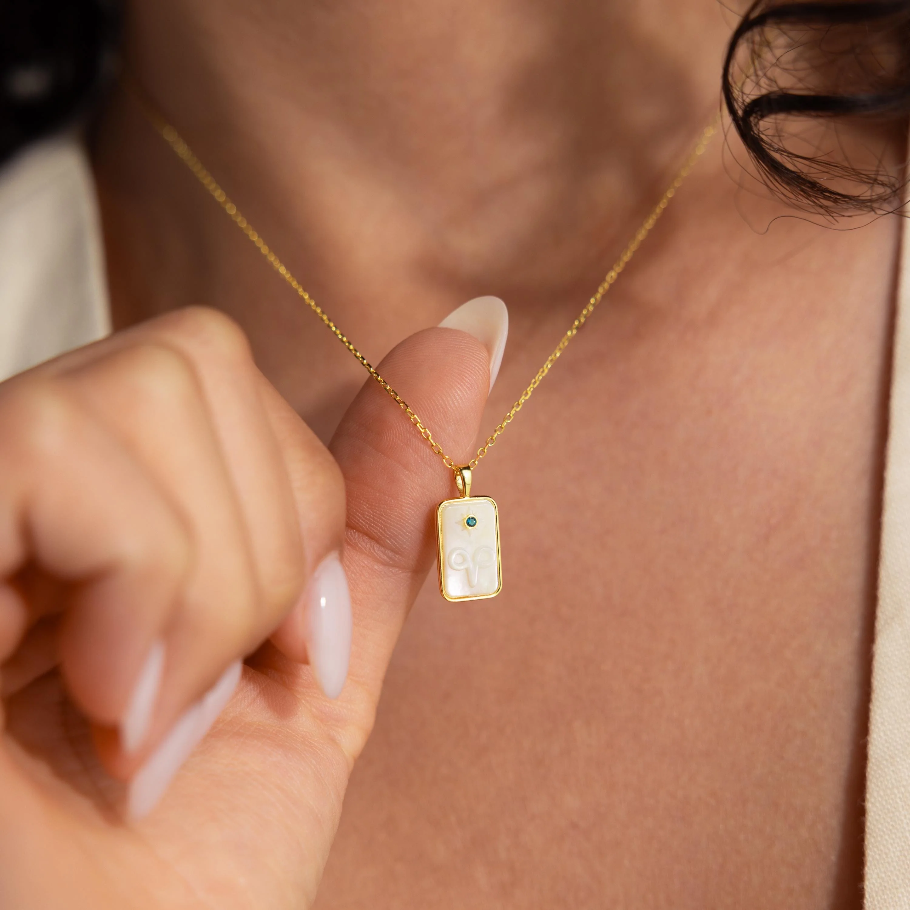 Pearl Zodiac Birthstone Necklace - Image 2