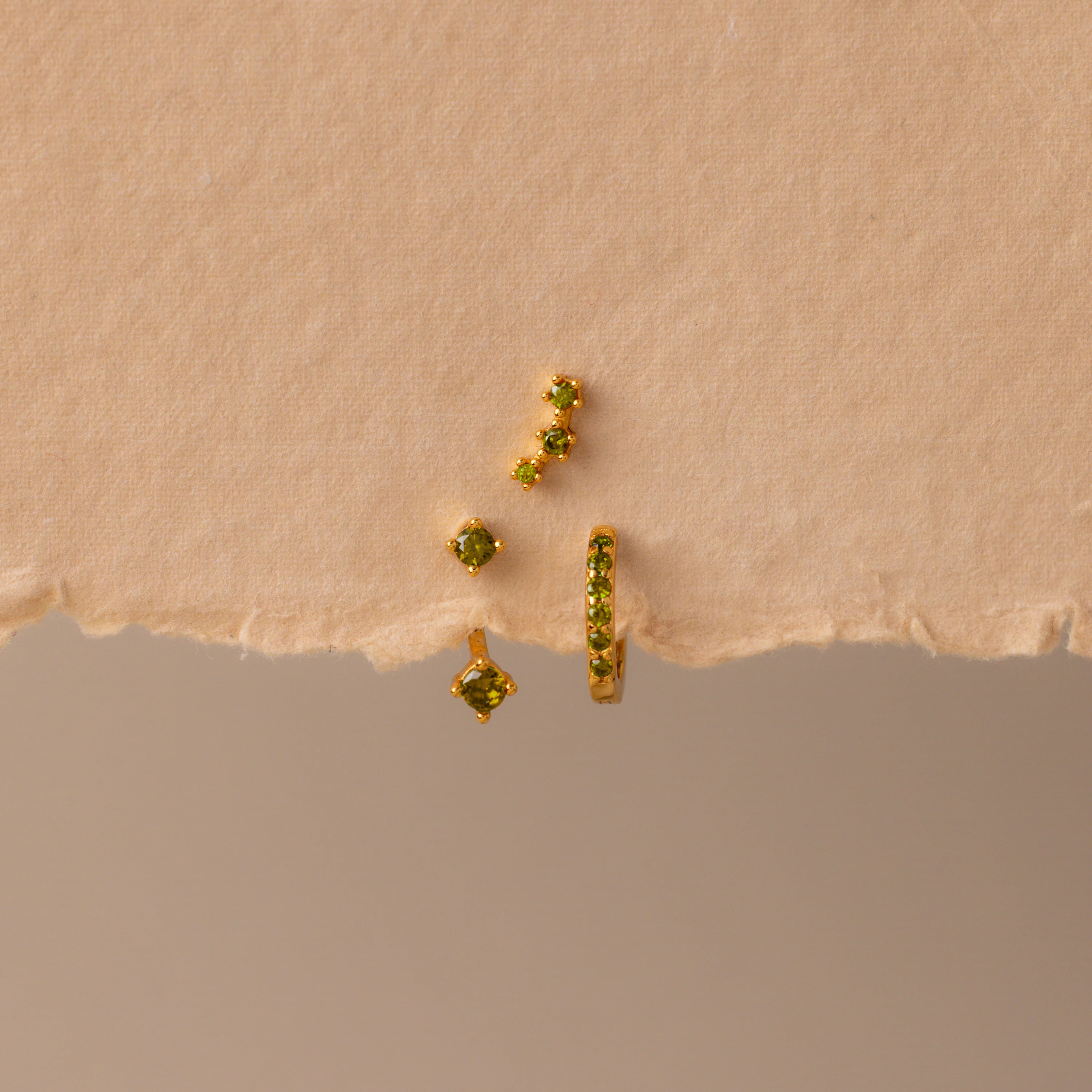 Peridot Earring Trio Set