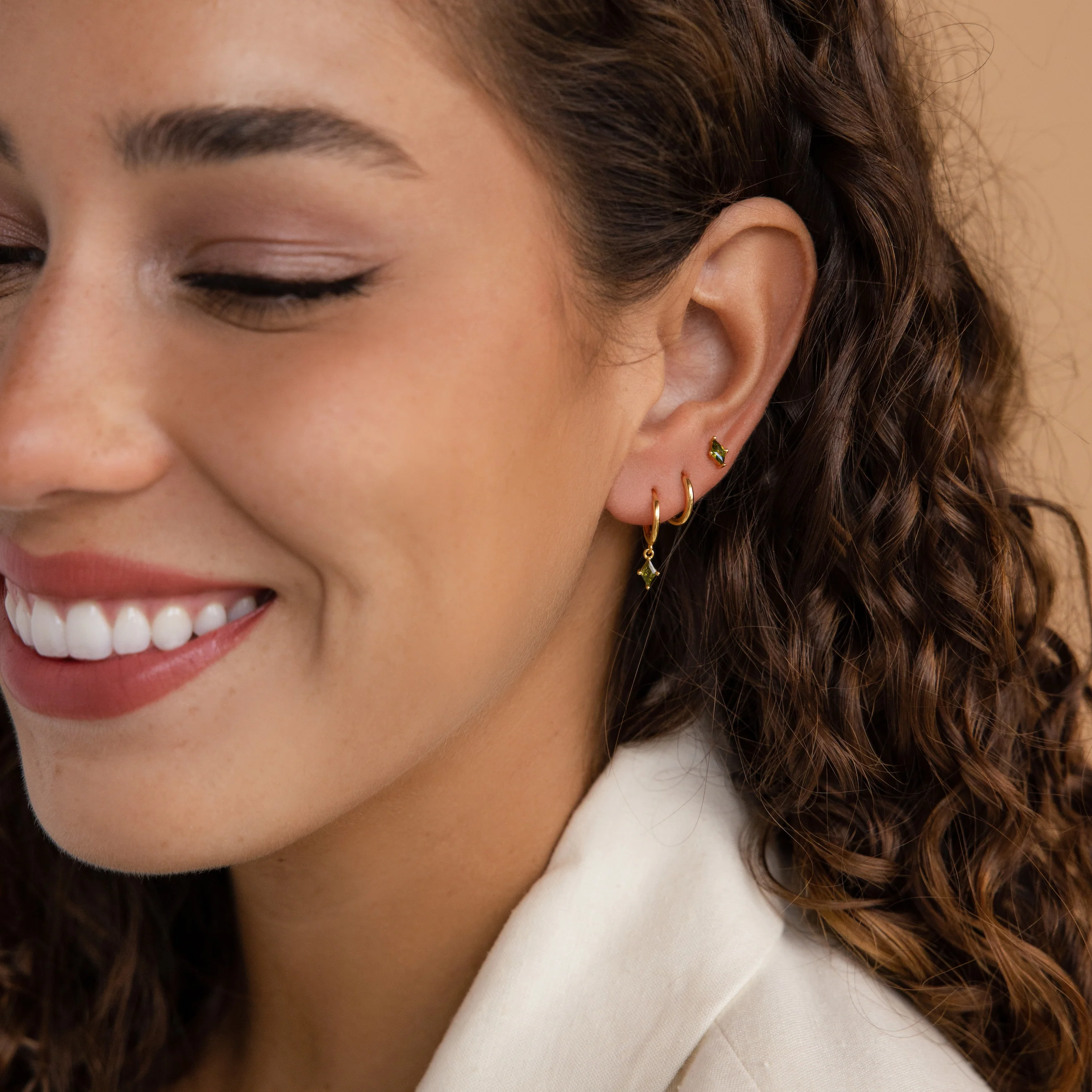 Peridot Earrings Set in 18K Gold - Image 3