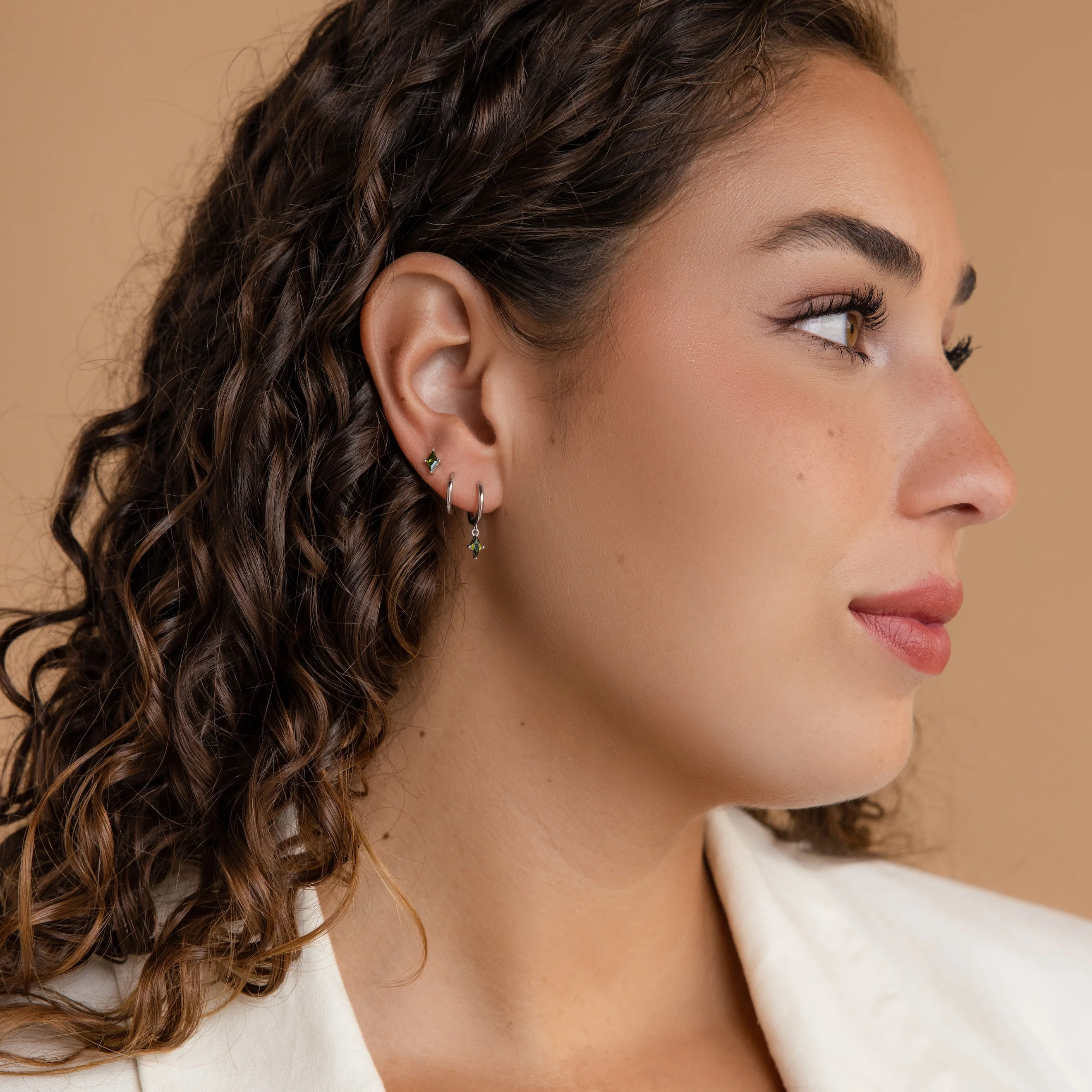Peridot Earrings Set in Silver - Image 3