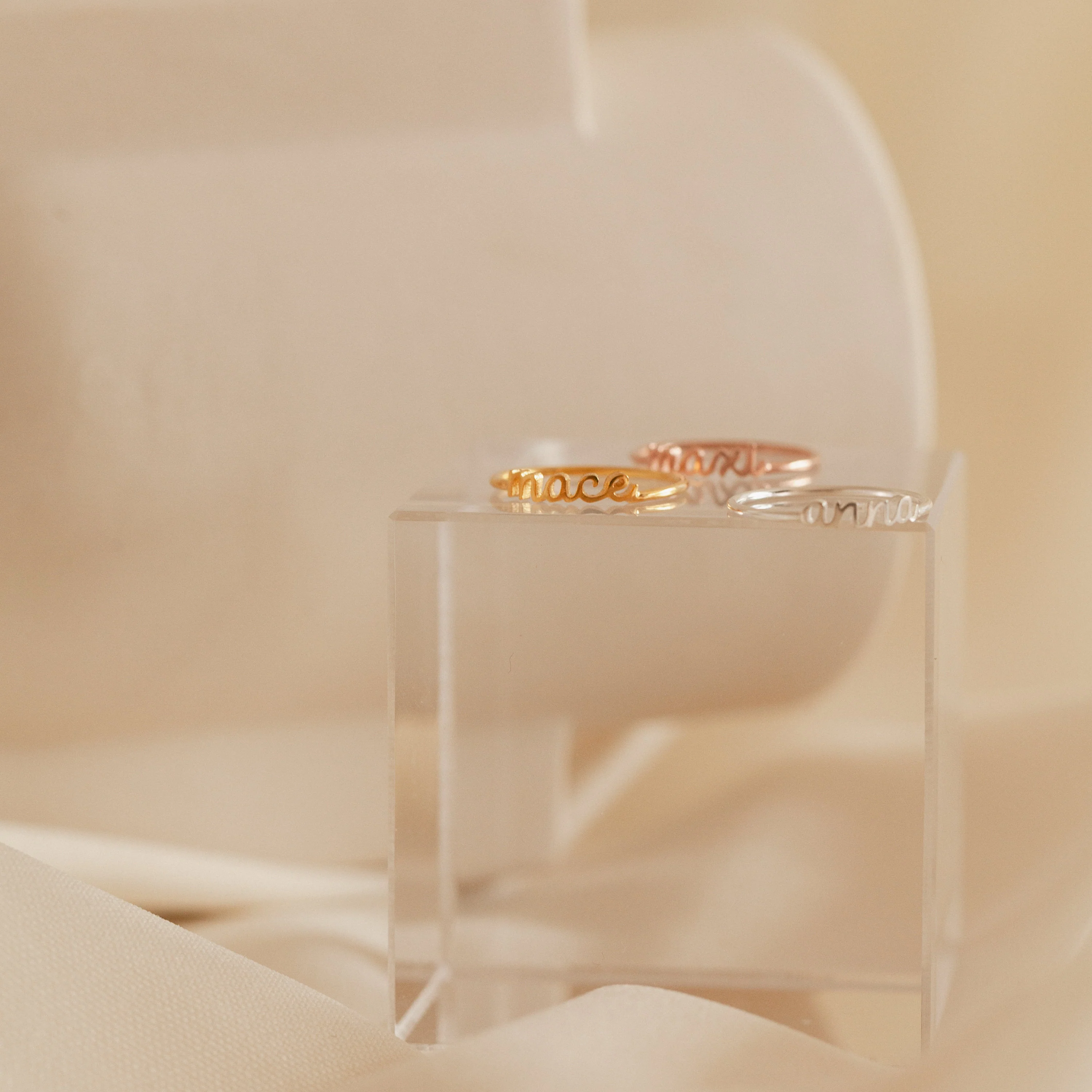 Petite Tiny Name Ring - Image 7