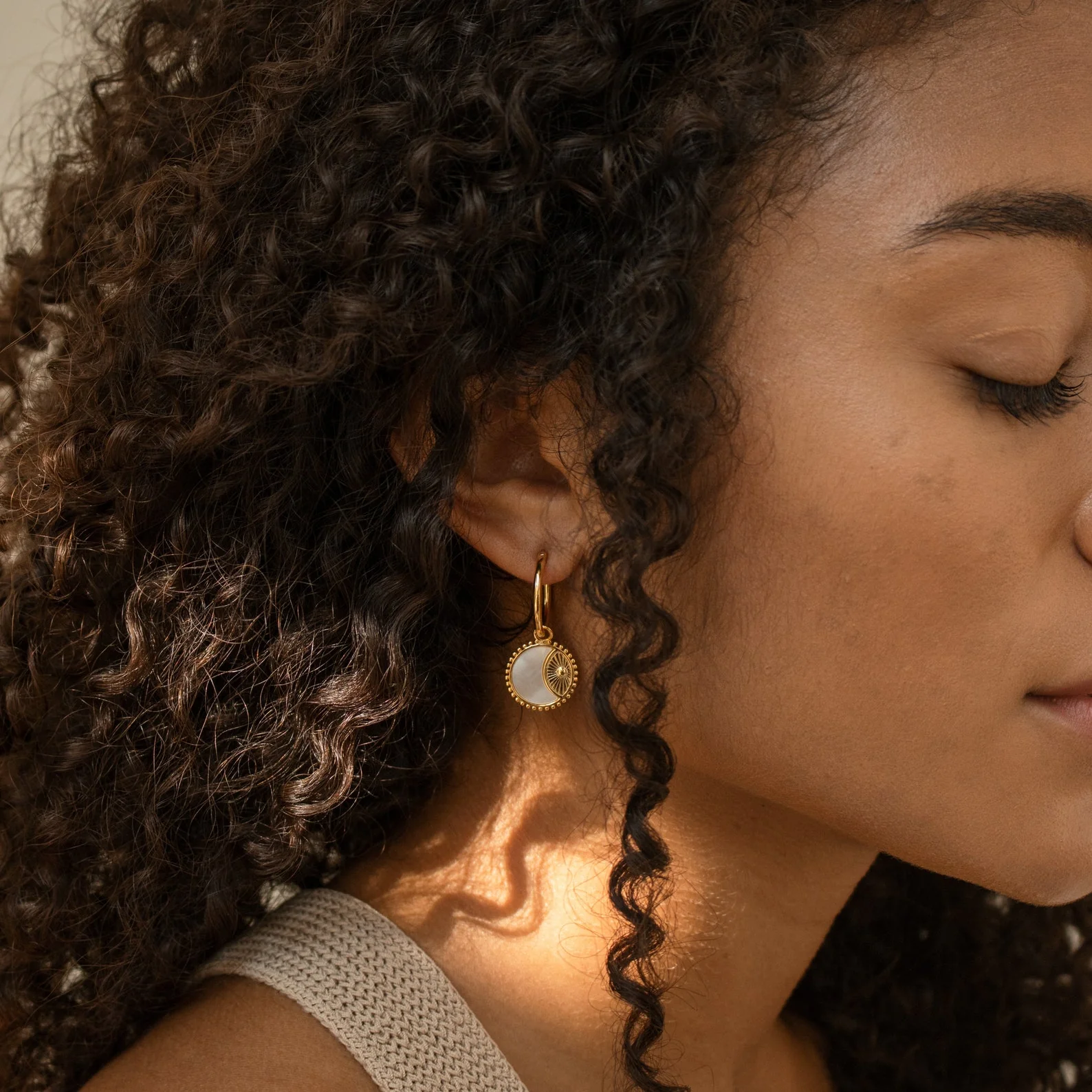 Pia Pearl Coin Hoops - Image 7