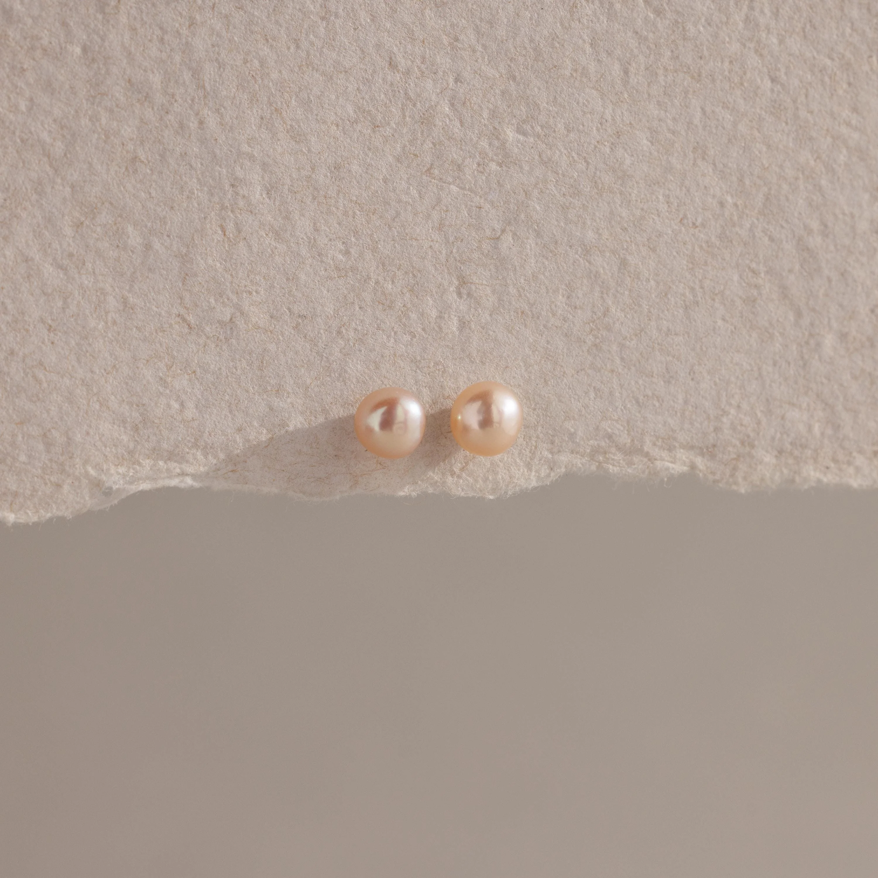 Pink Pearl Studs in Silver - Image 3