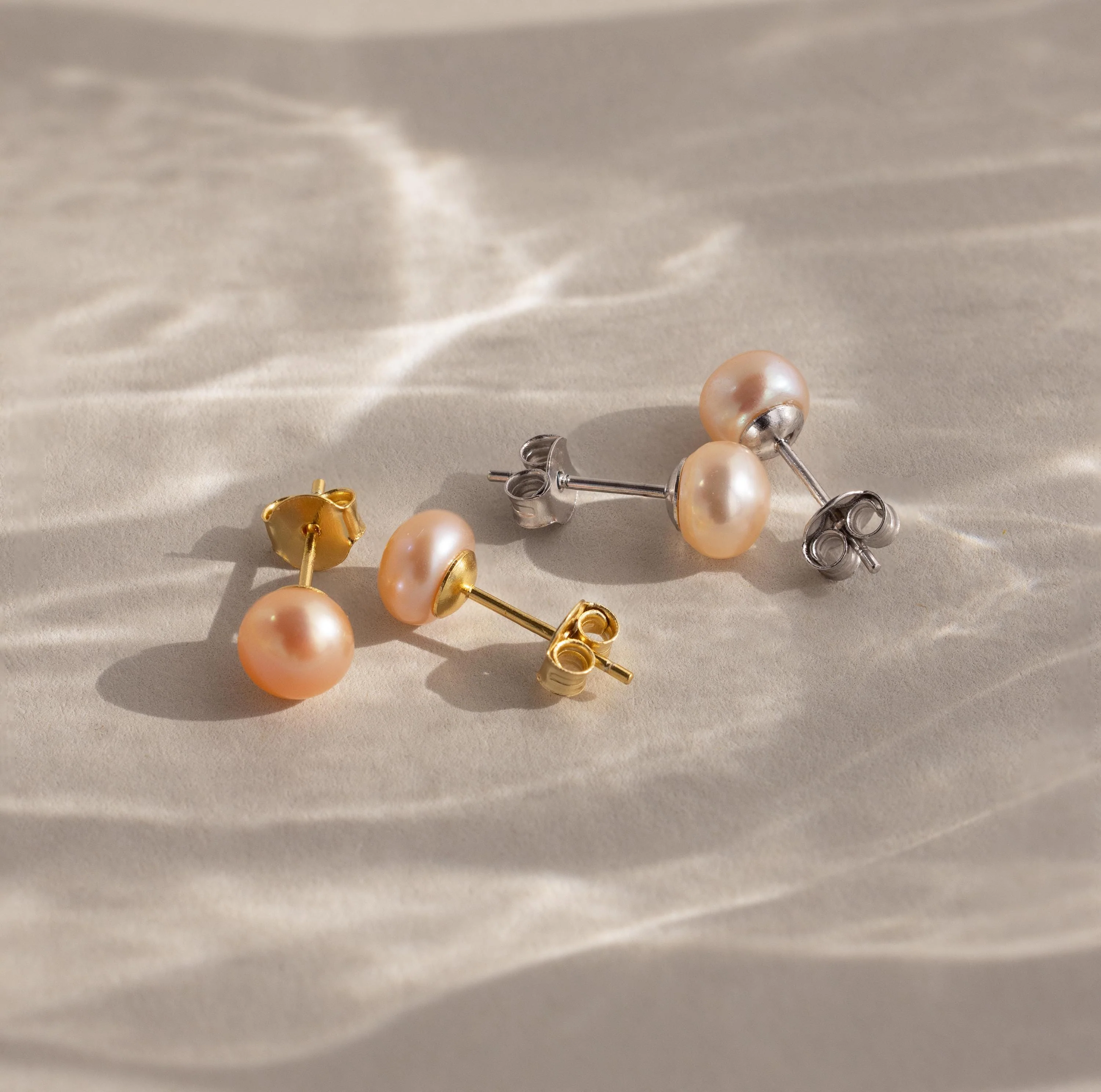 Pink Pearl Studs - Image 6