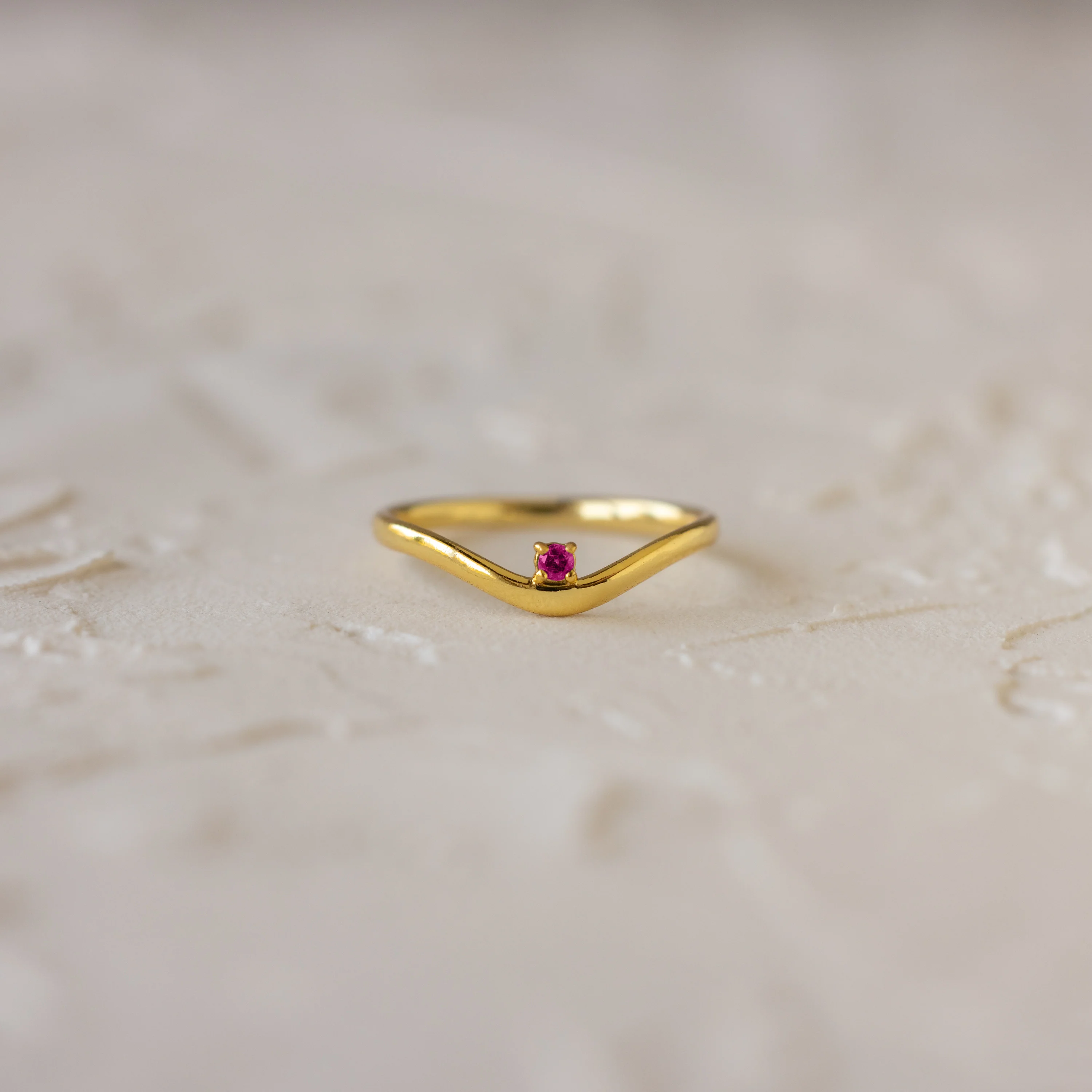Birthstone Drop Curve Ring - Image 2