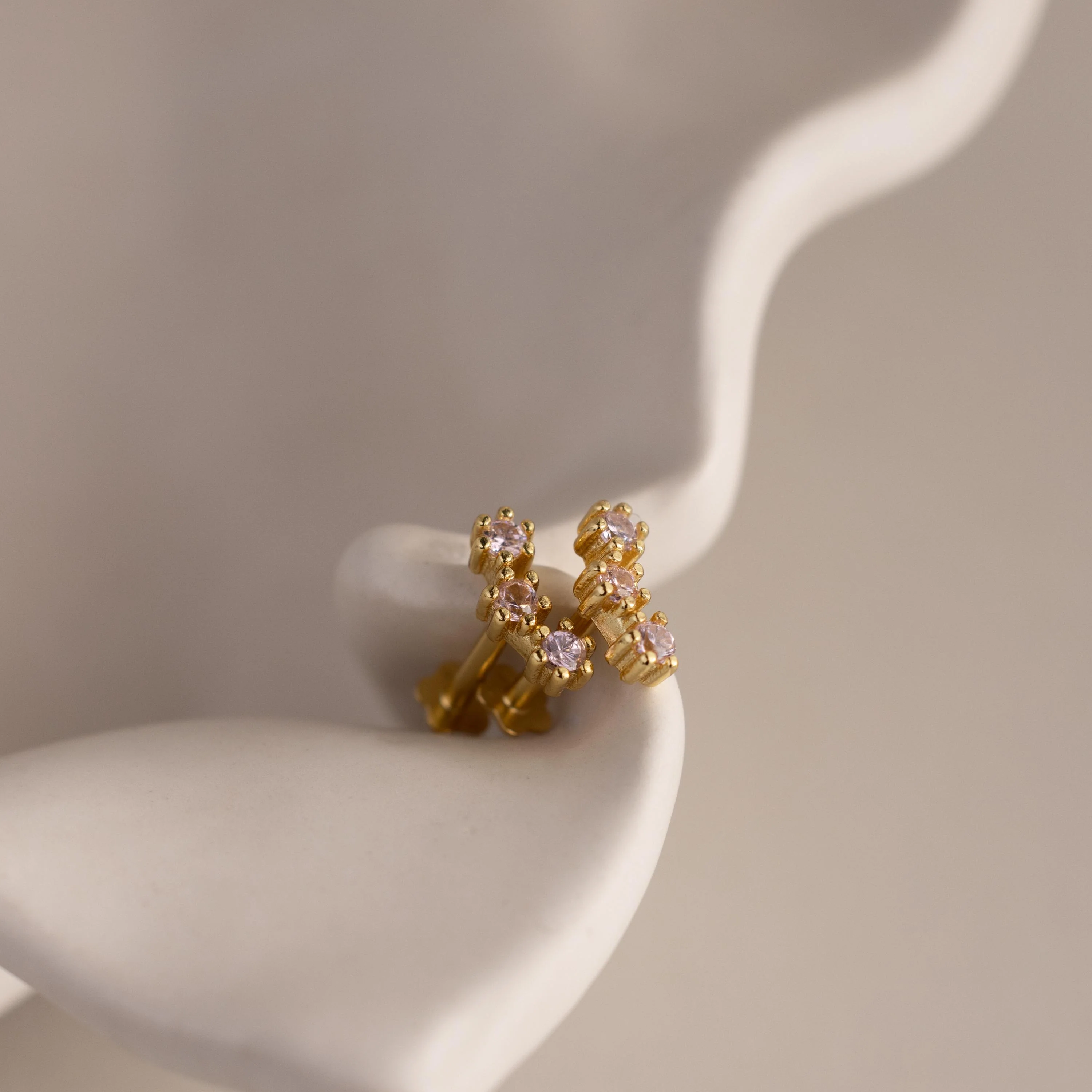 Pink Tourmaline Cluster Flatback Studs - Image 5