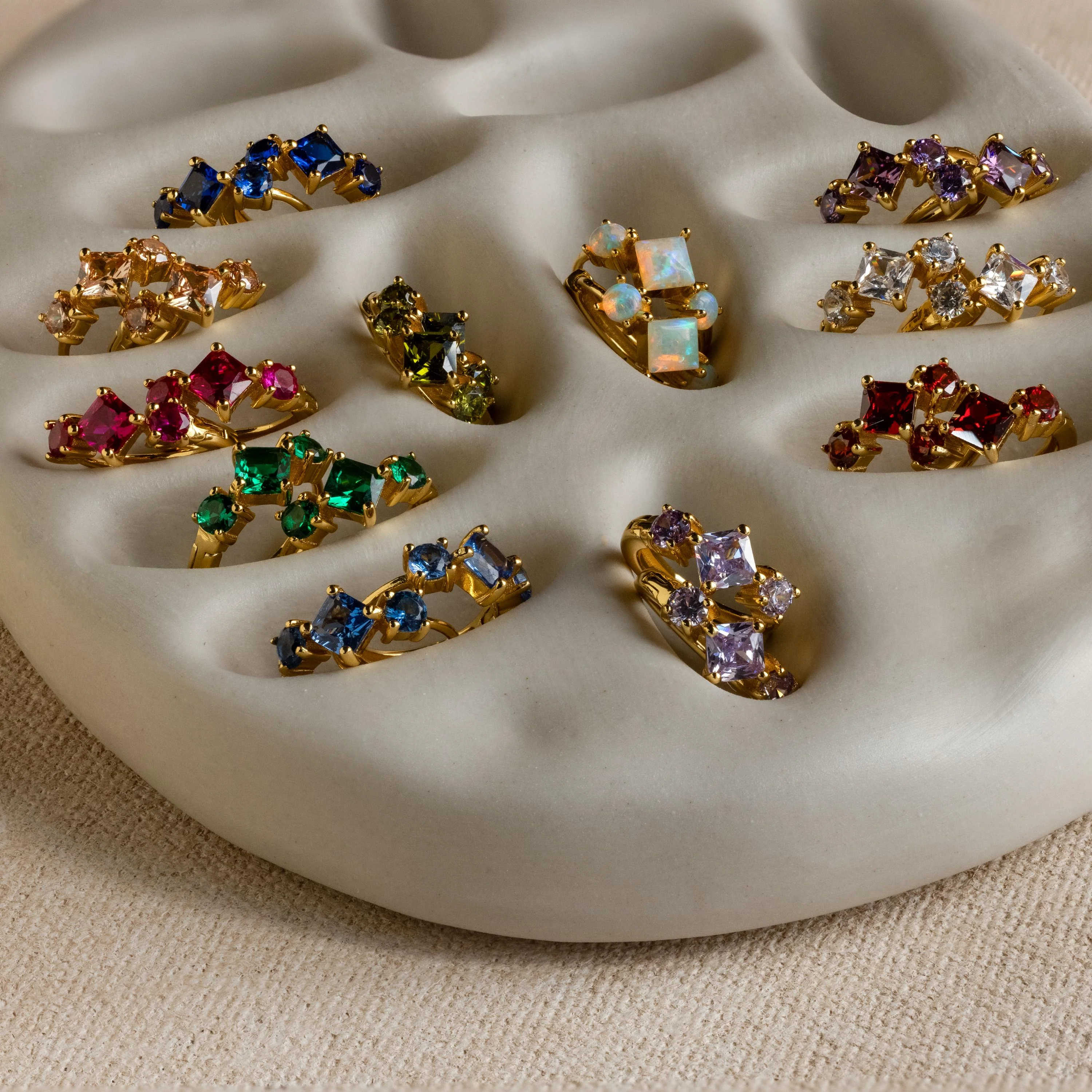 Princess Cut Birthstone Huggies - Image 3