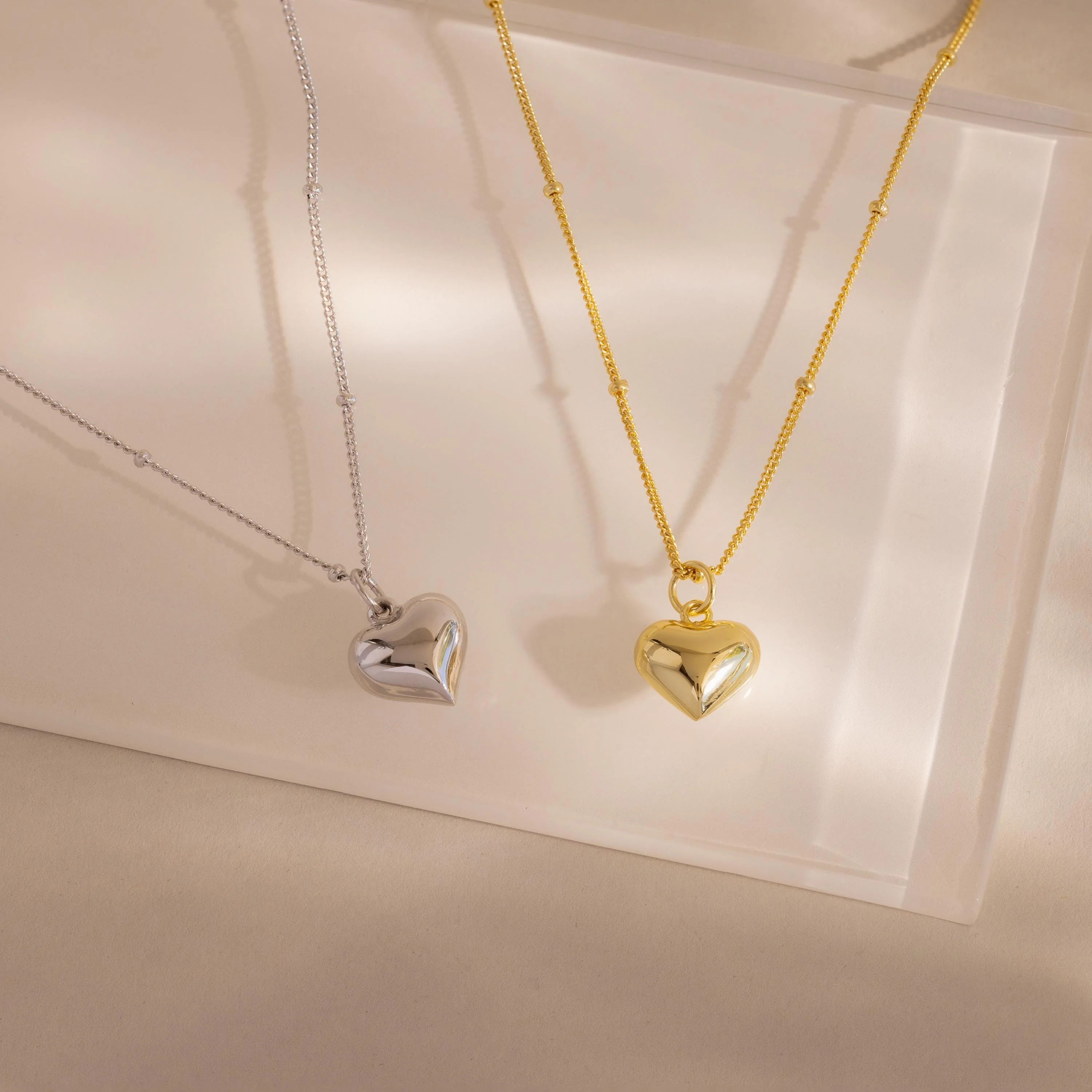 Puff Heart Charm Necklace - Image 4