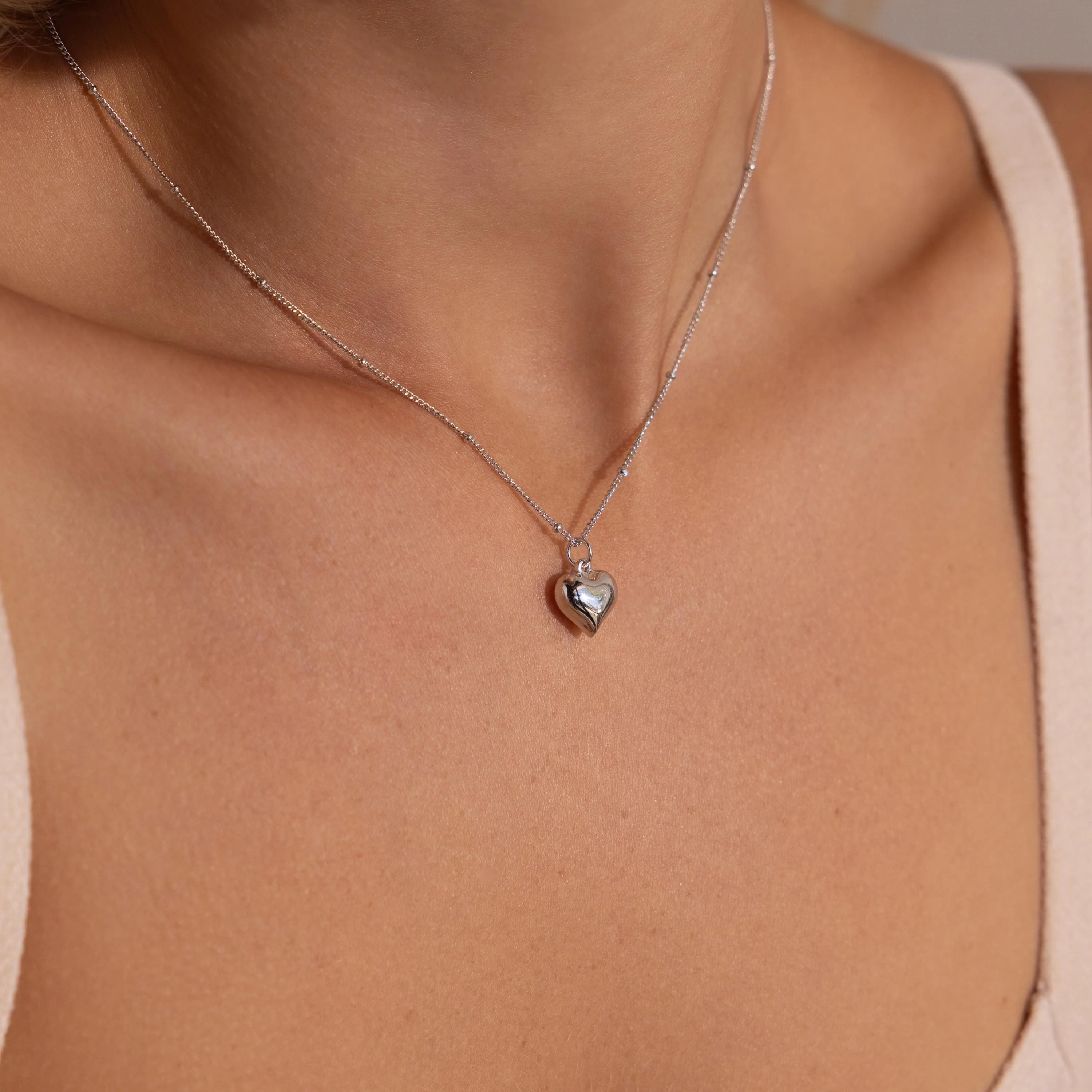 Puff Heart Charm Necklace - Image 5