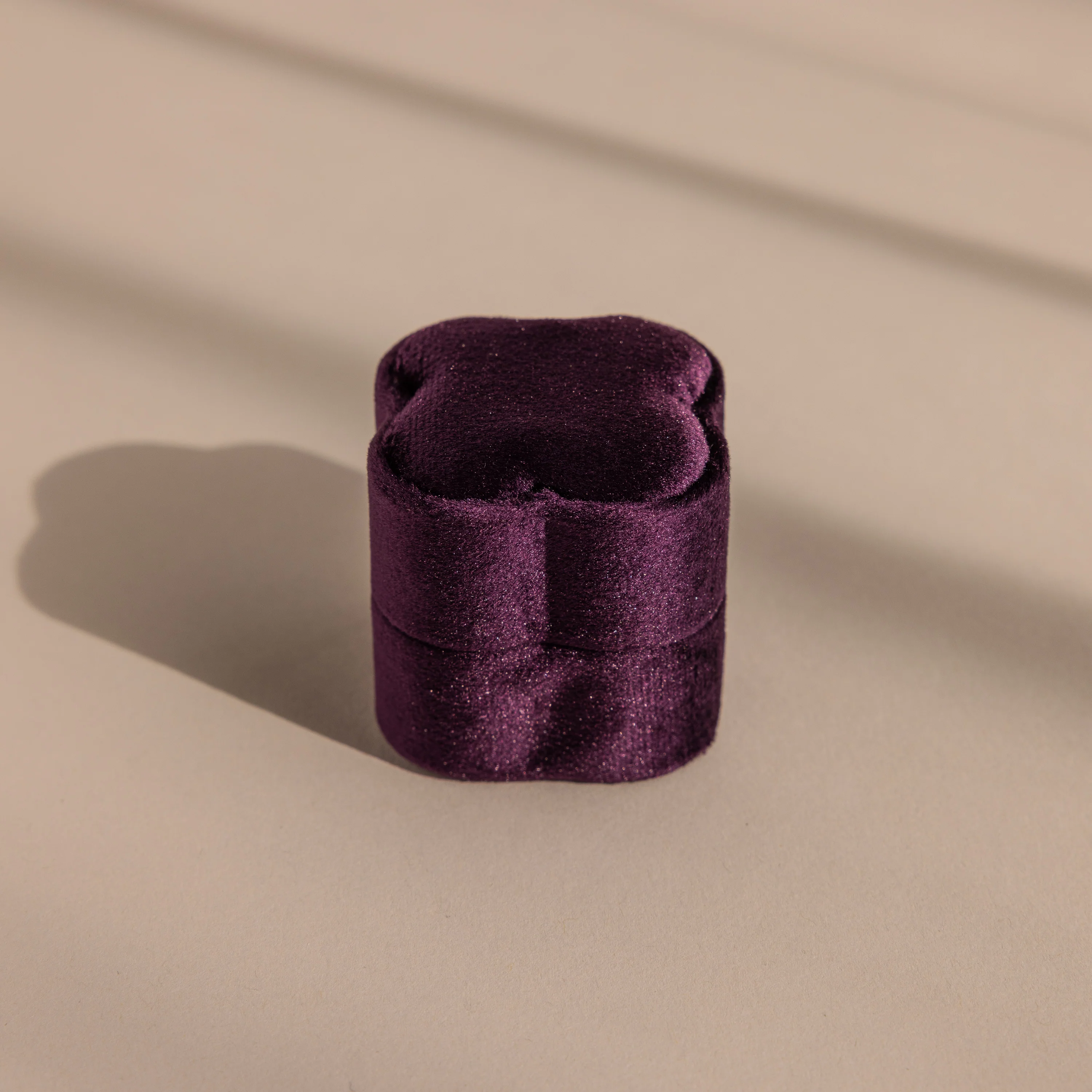 Purple Flower Velvet Ring Box - Image 2