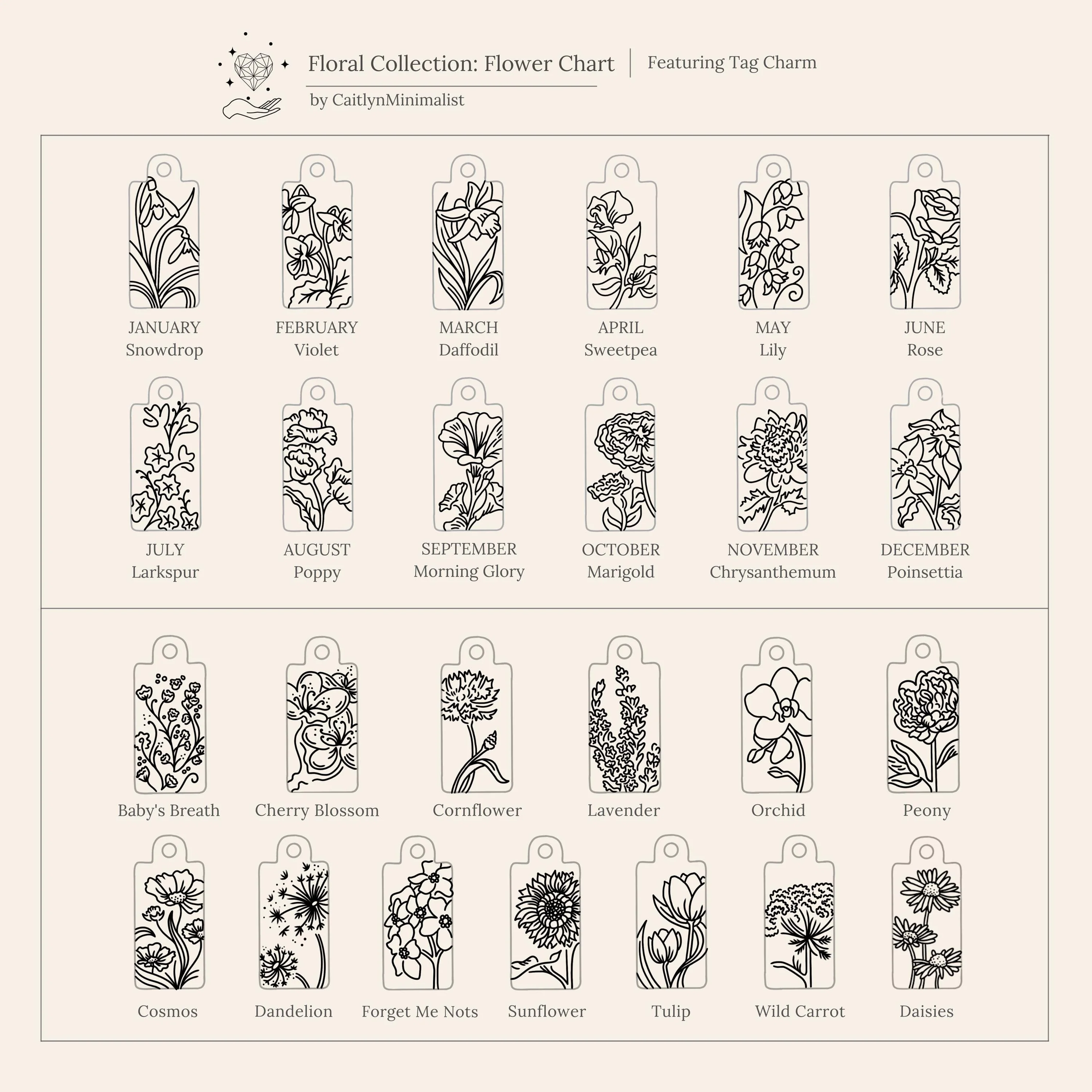 Rectangle Birth Flower Earrings - Image 8