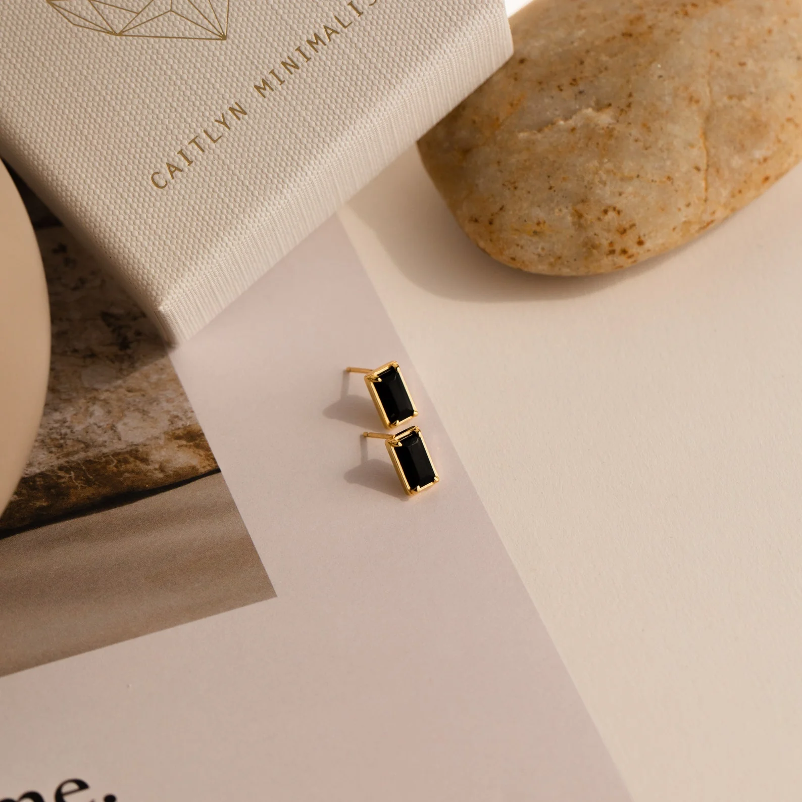 Rectangle Black Onyx Studs - Image 7