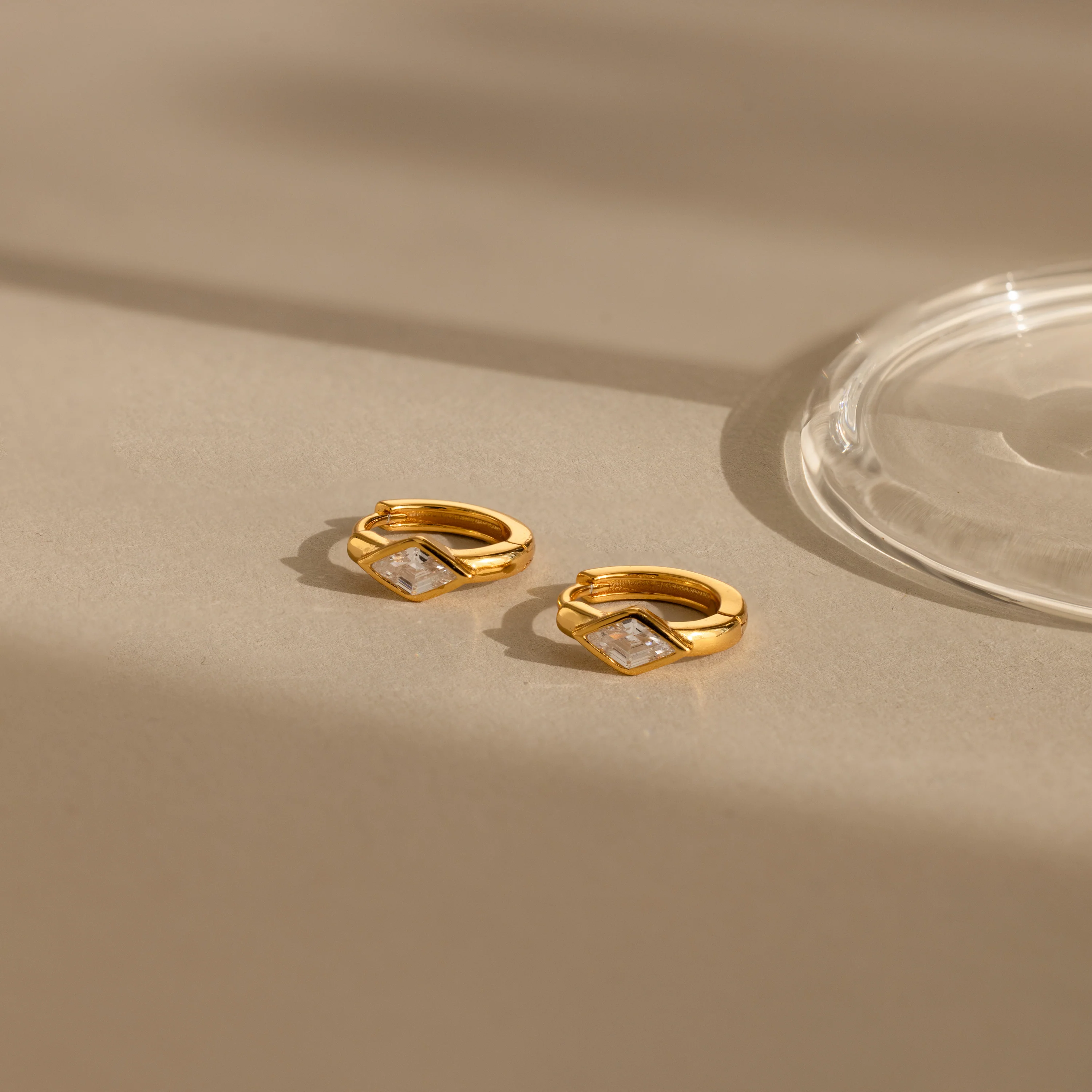 Rhombus Birthstone Huggies - Image 4