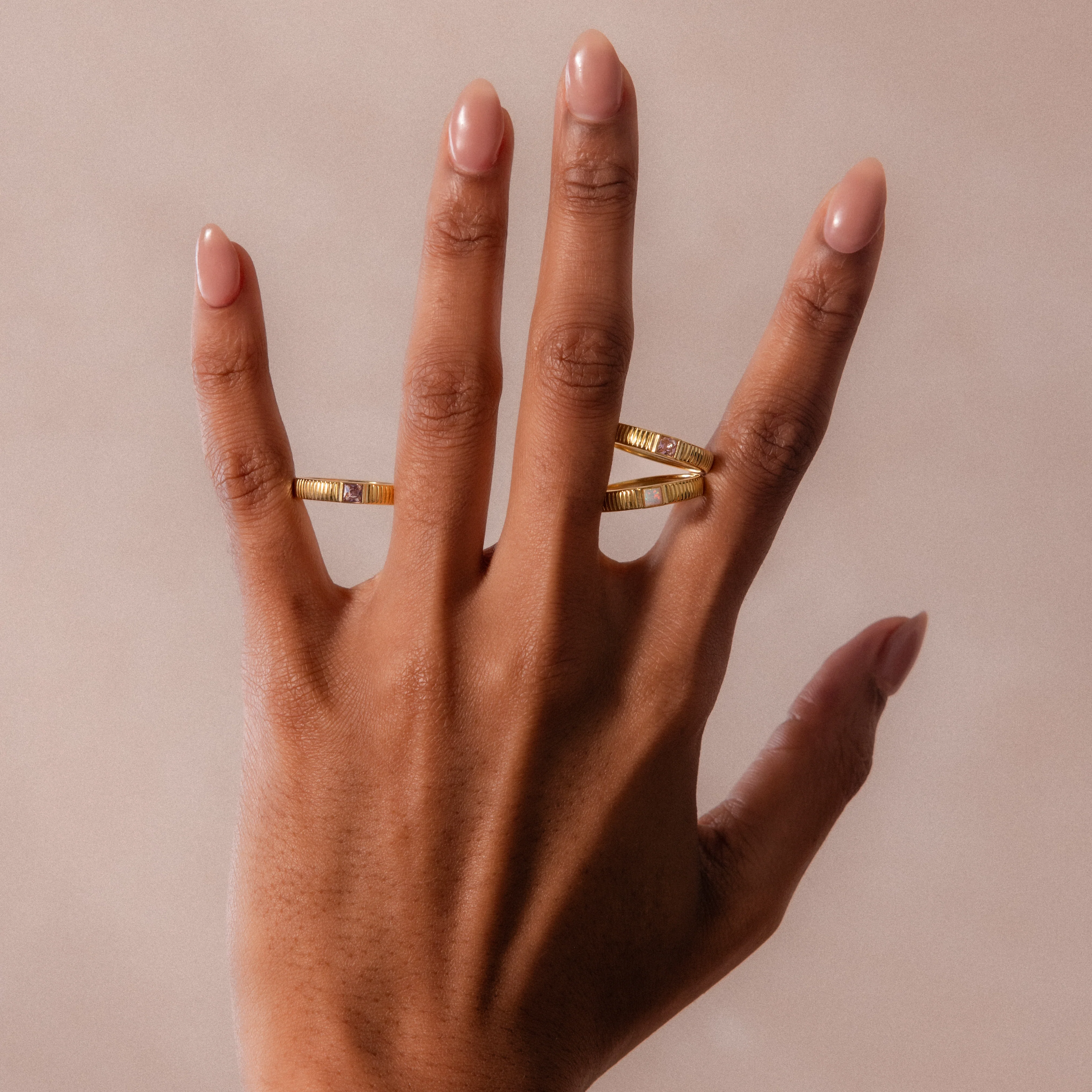Ribbed Birthstone Band - Image 8
