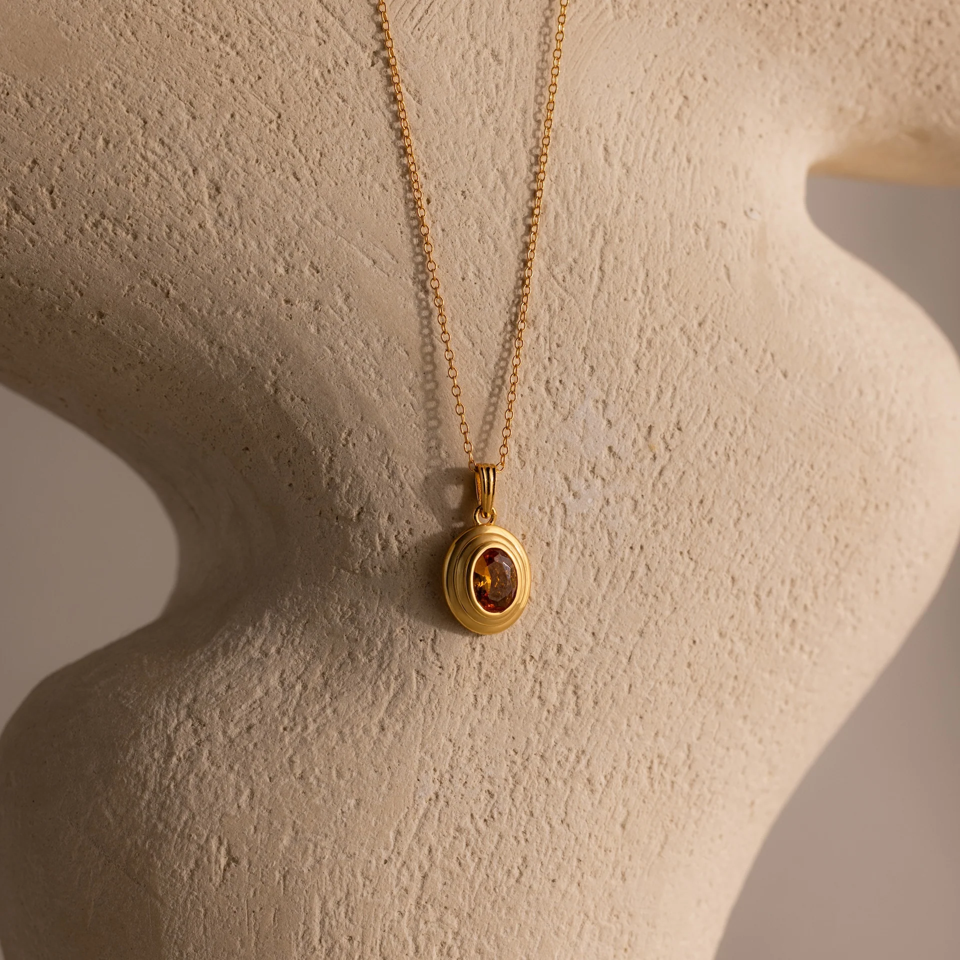 Ribbed Birthstone Pendant Necklace - Image 22