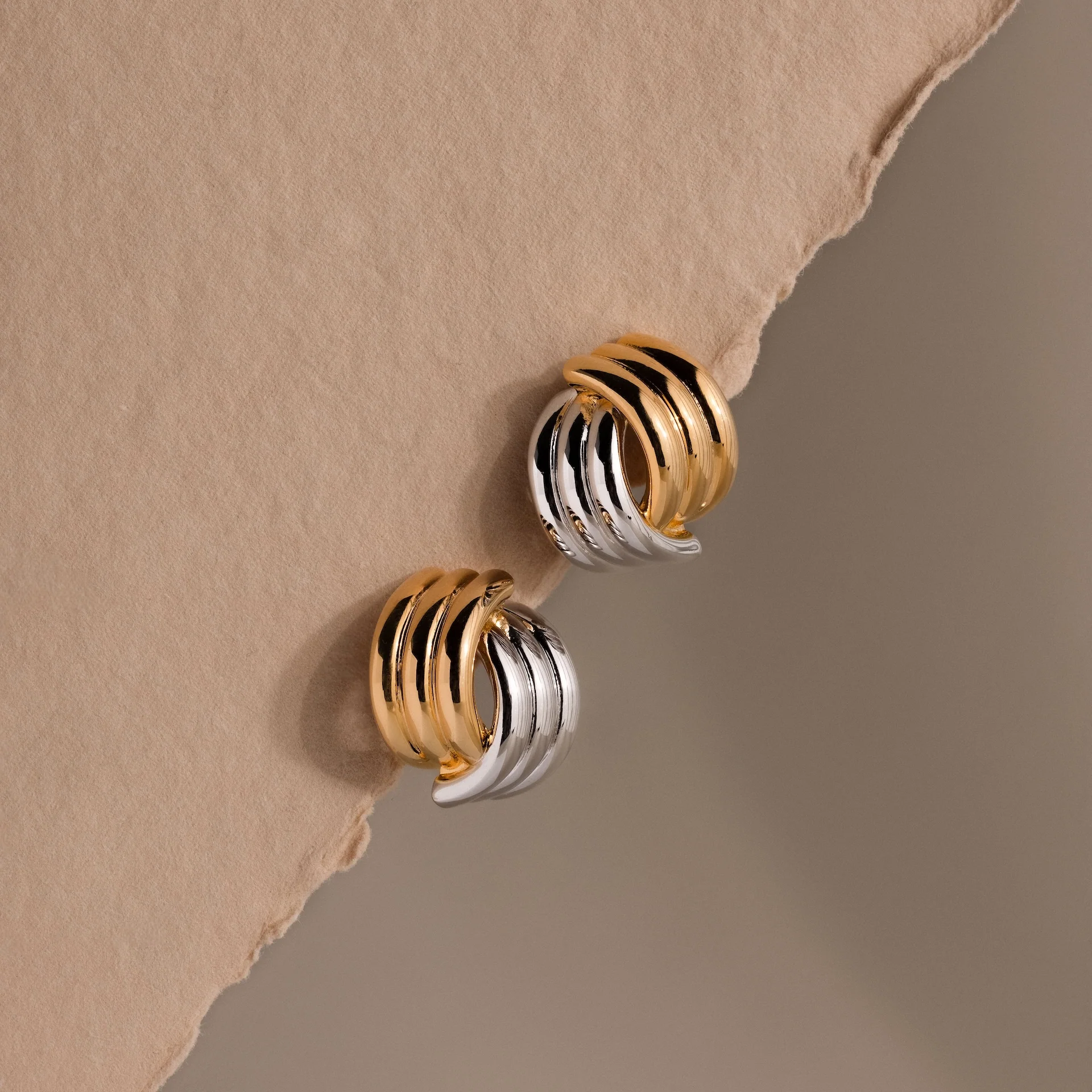 Ribbed Mixed Metal Studs