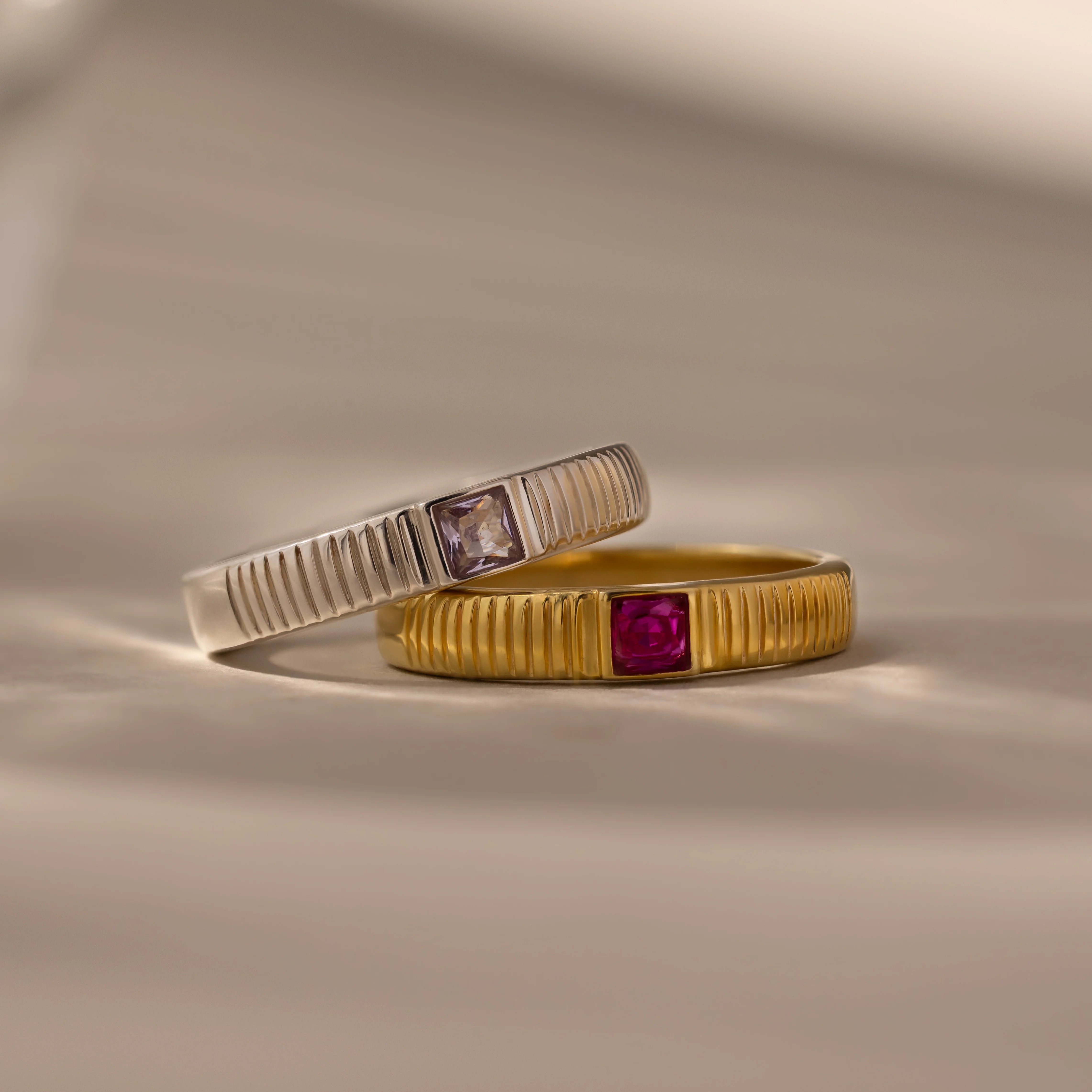 Ribbed Ruby Band - Image 3