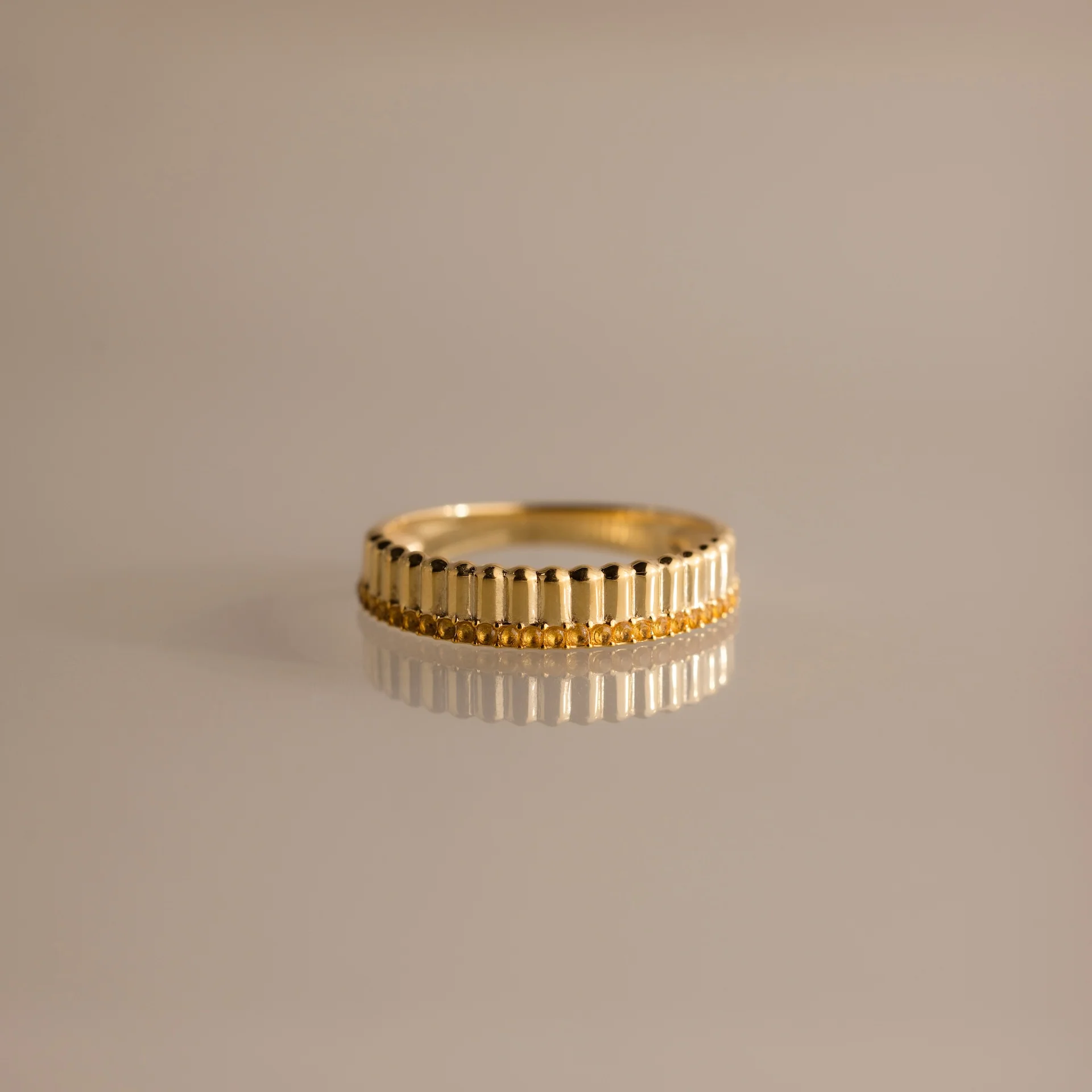 Ribbed Topaz Stack Ring
