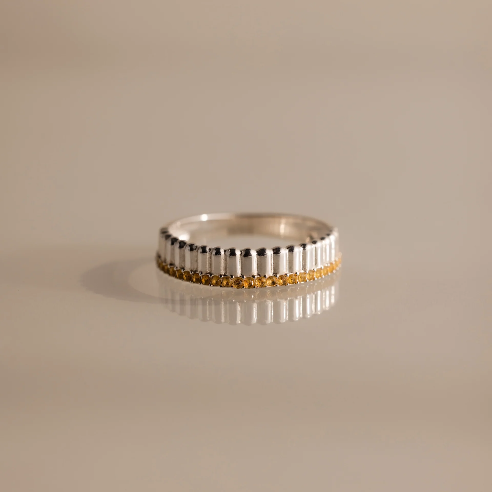 Ribbed Topaz Stack Ring - Image 3
