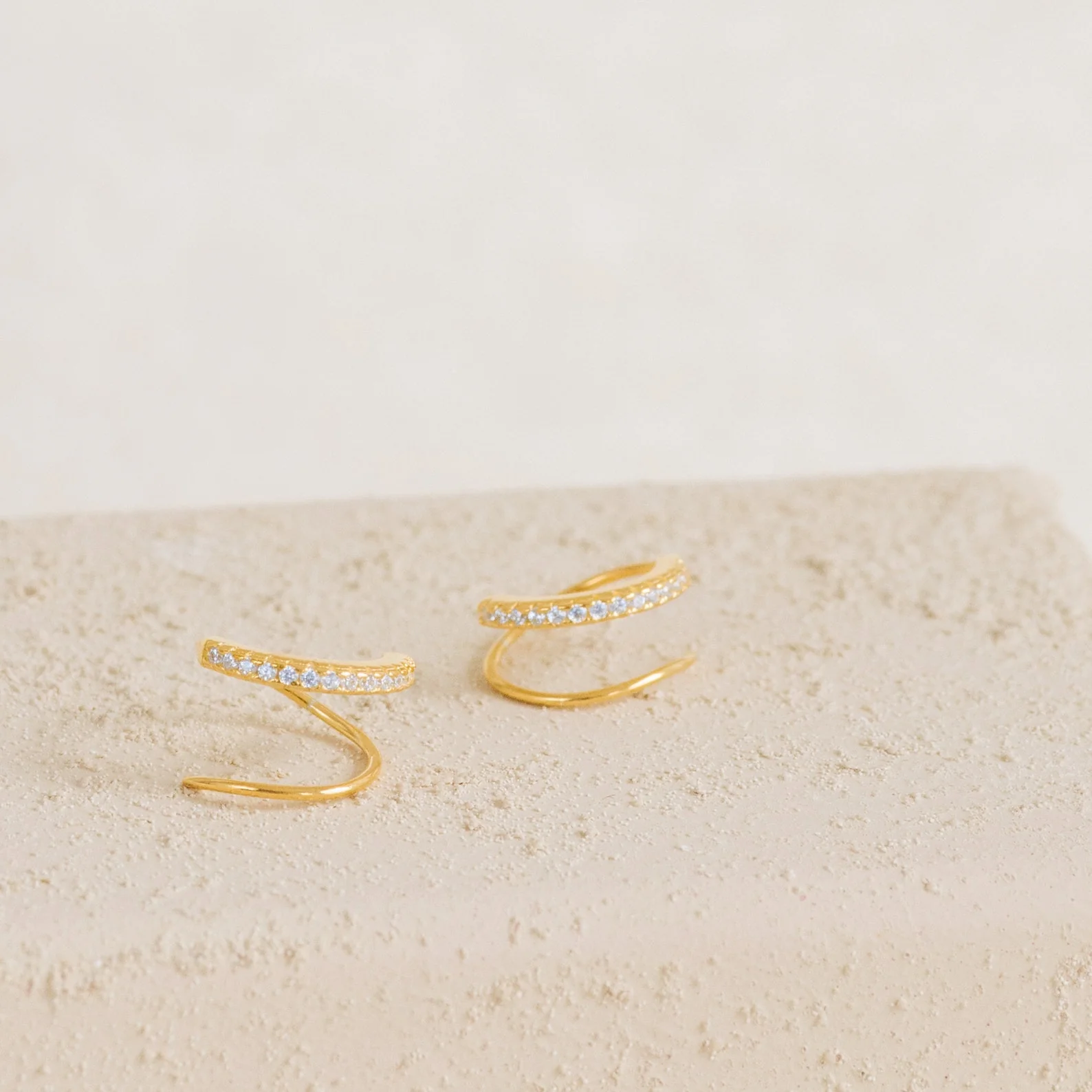 River Pave Wire Huggies - Image 6