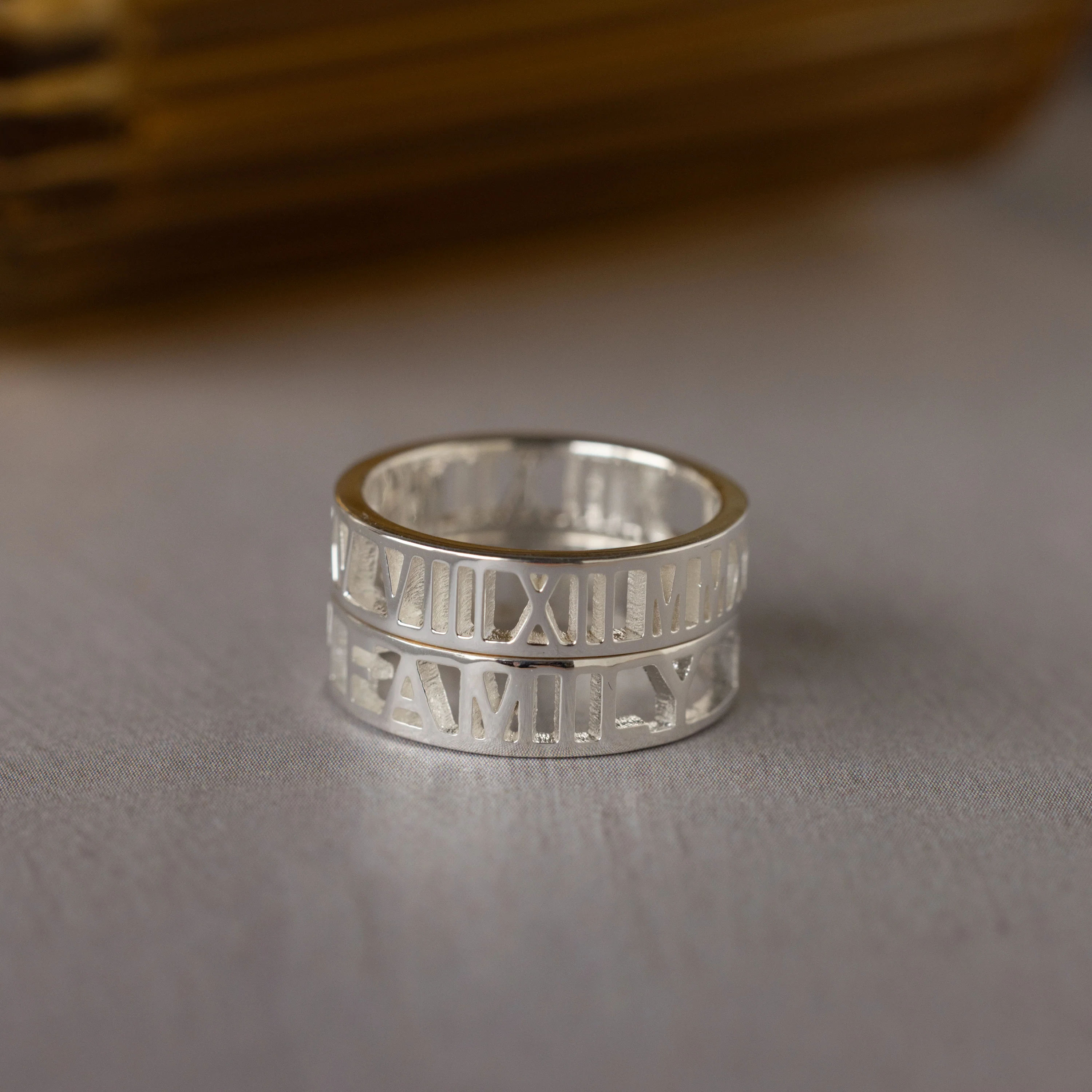 Roman Numerals Ring in Silver - Image 3