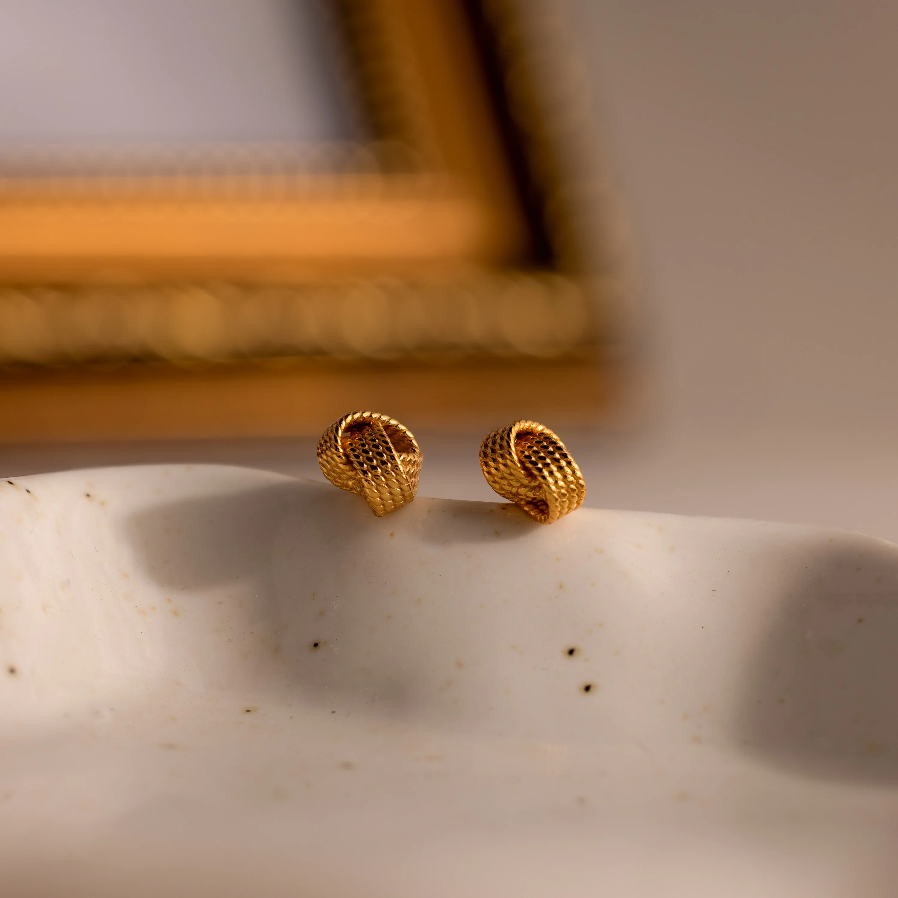 Rope Knot Studs in 18K Gold - Image 3