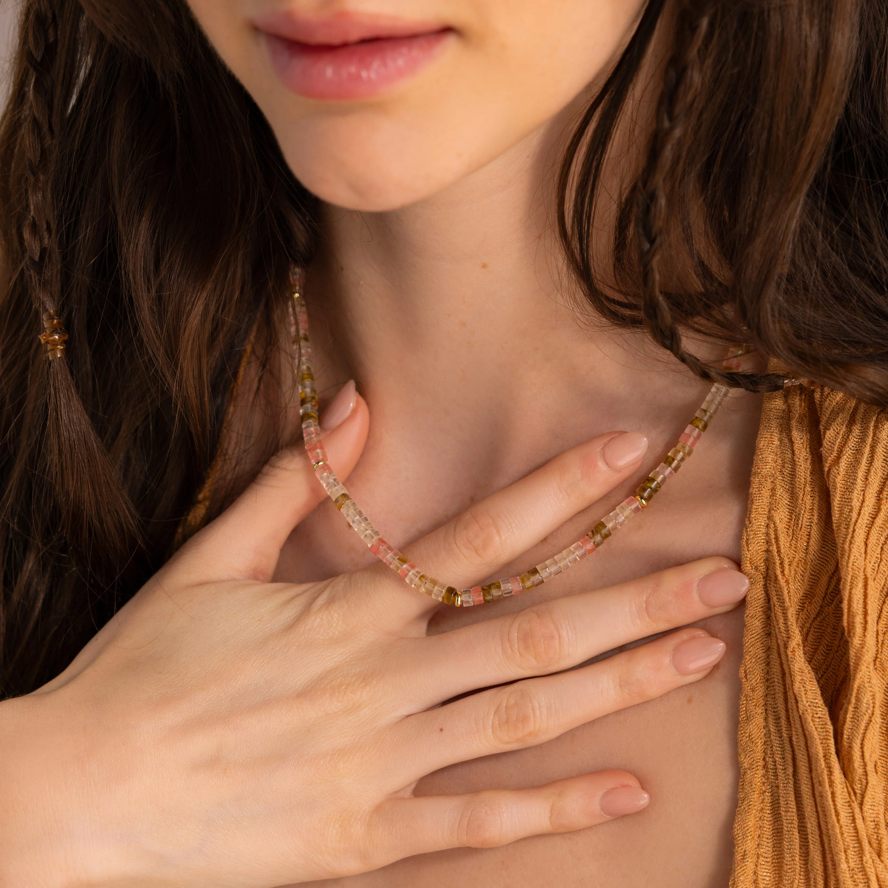 Rose Quartz Beaded Necklace - Image 4