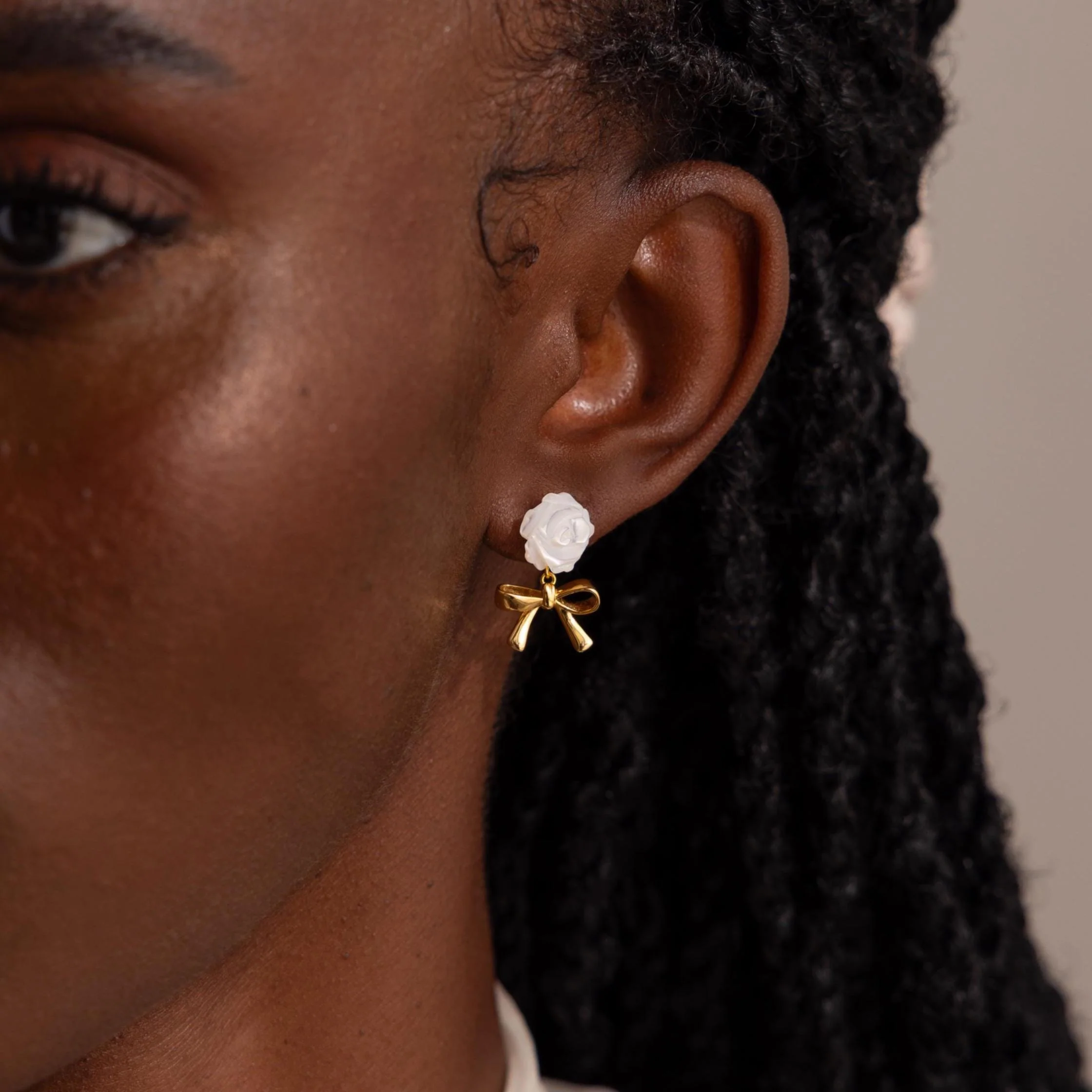 Rose Ribbon Studs - Image 2