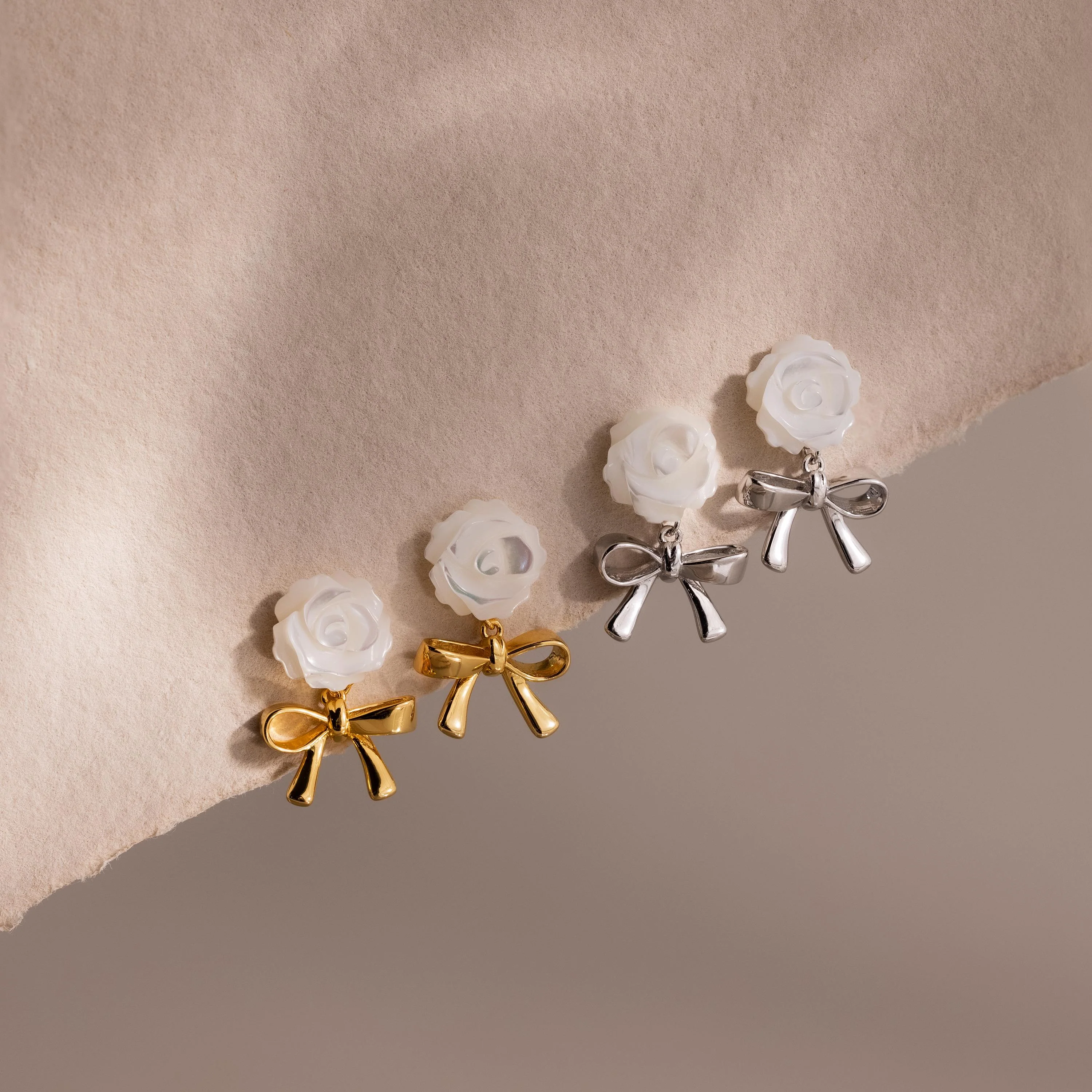 Rose Ribbon Studs - Image 7