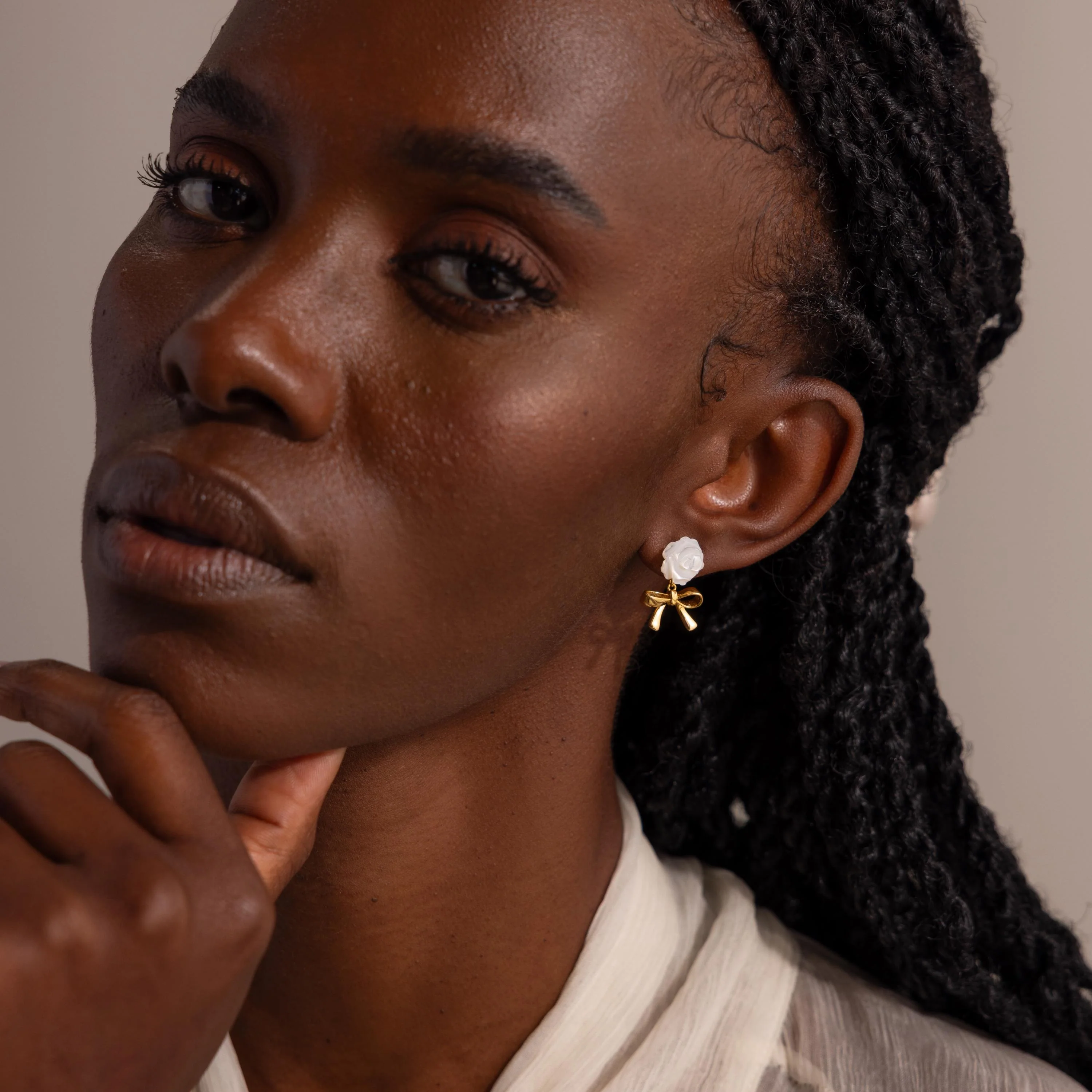 Rose Ribbon Studs - Image 8