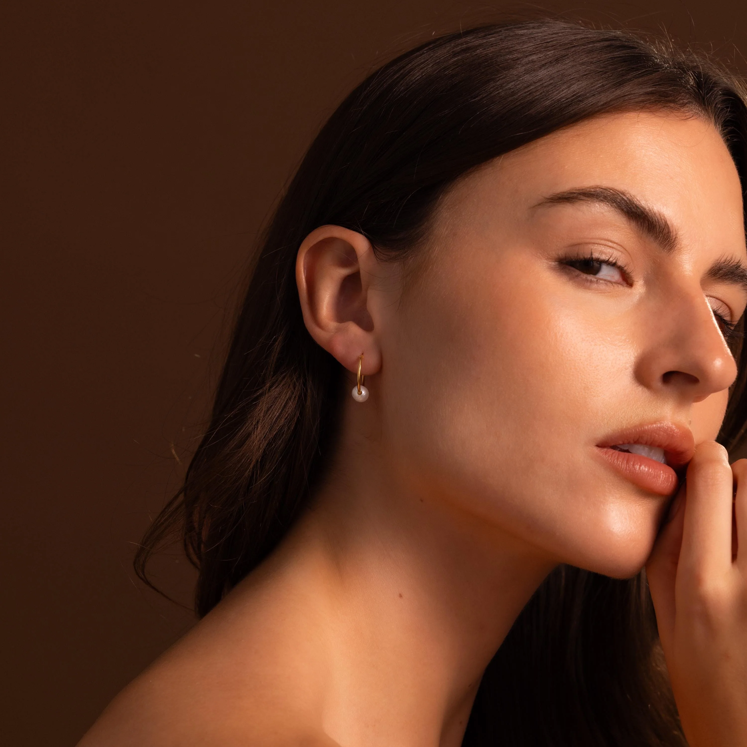 Round Pearl Hoops - Image 5