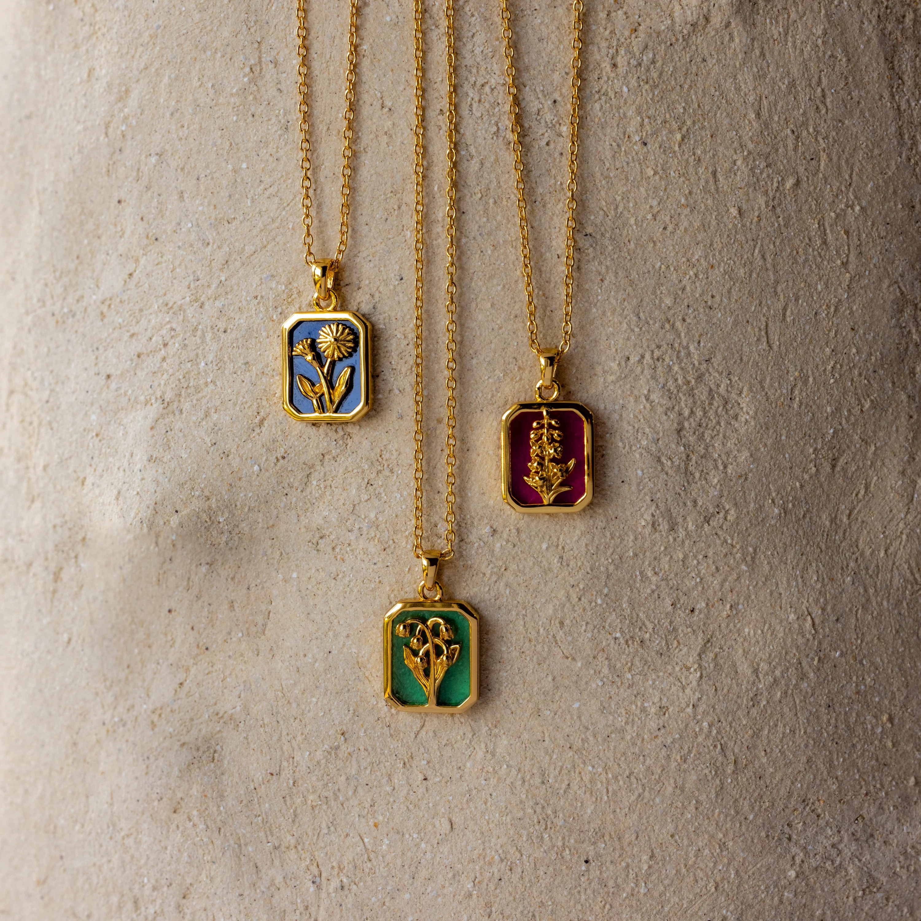 Ruby Birth Flower Charm Necklace - Image 5
