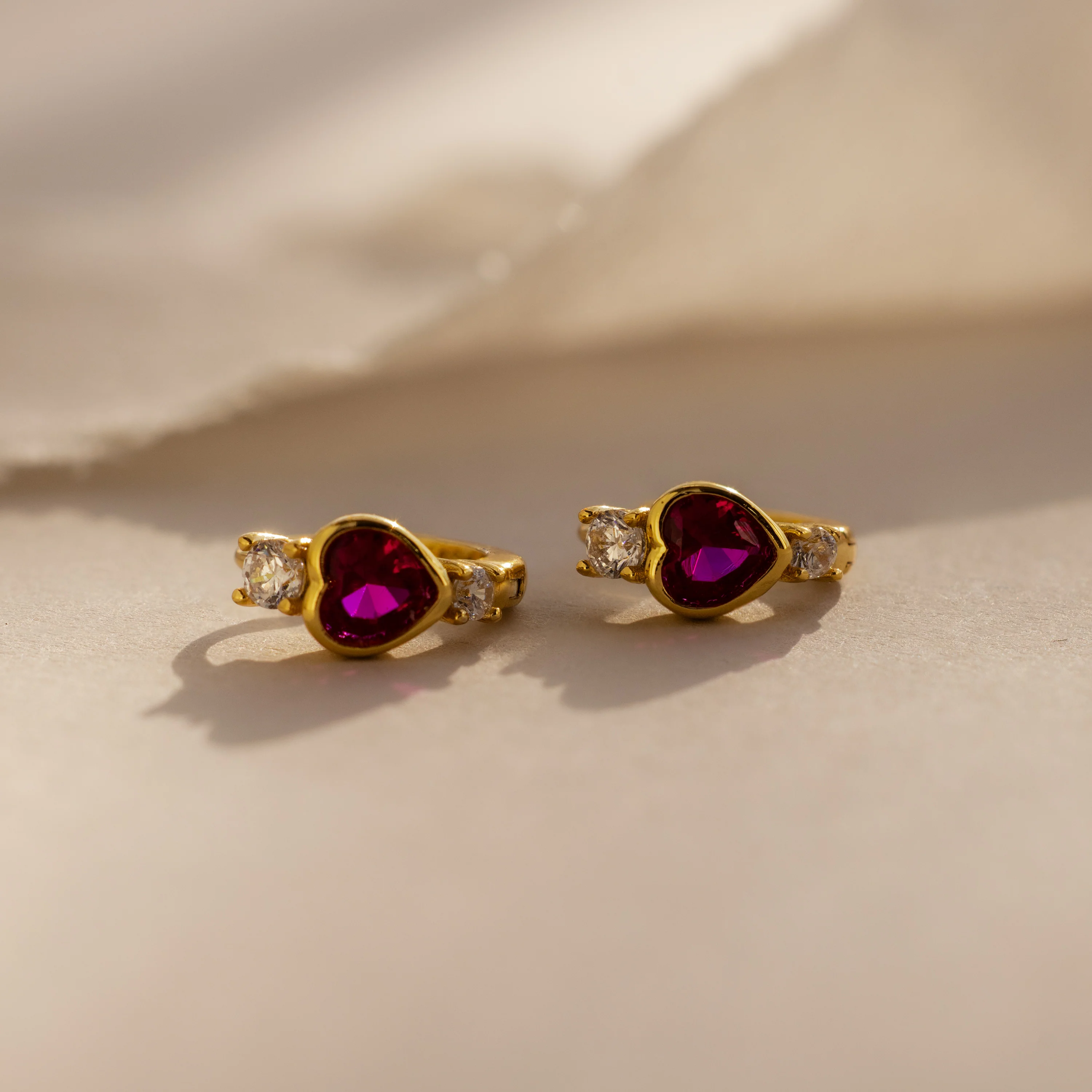 Ruby Heart Hoops - Image 5