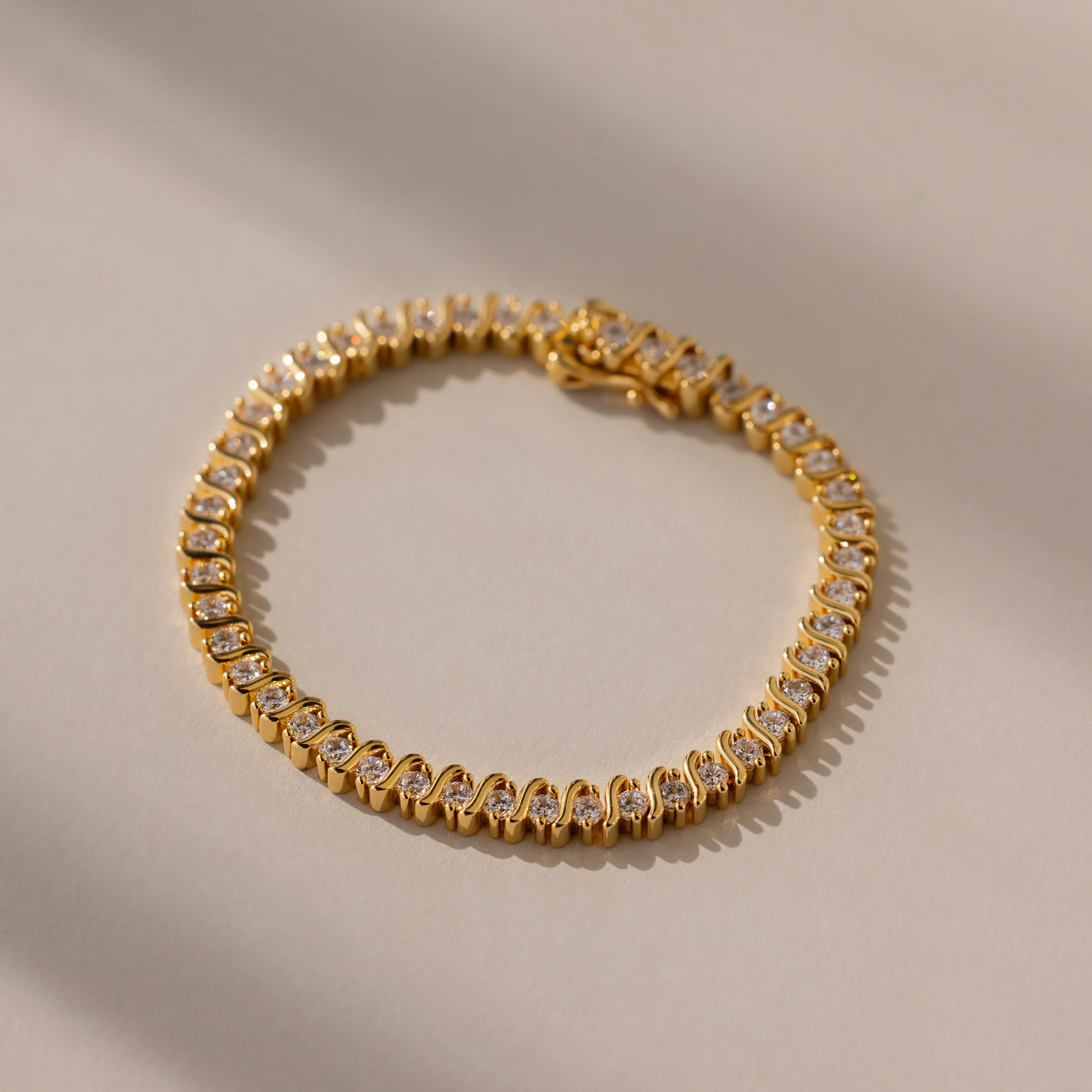 S-Link Diamond Tennis Bracelet in 18K Gold - Image 3