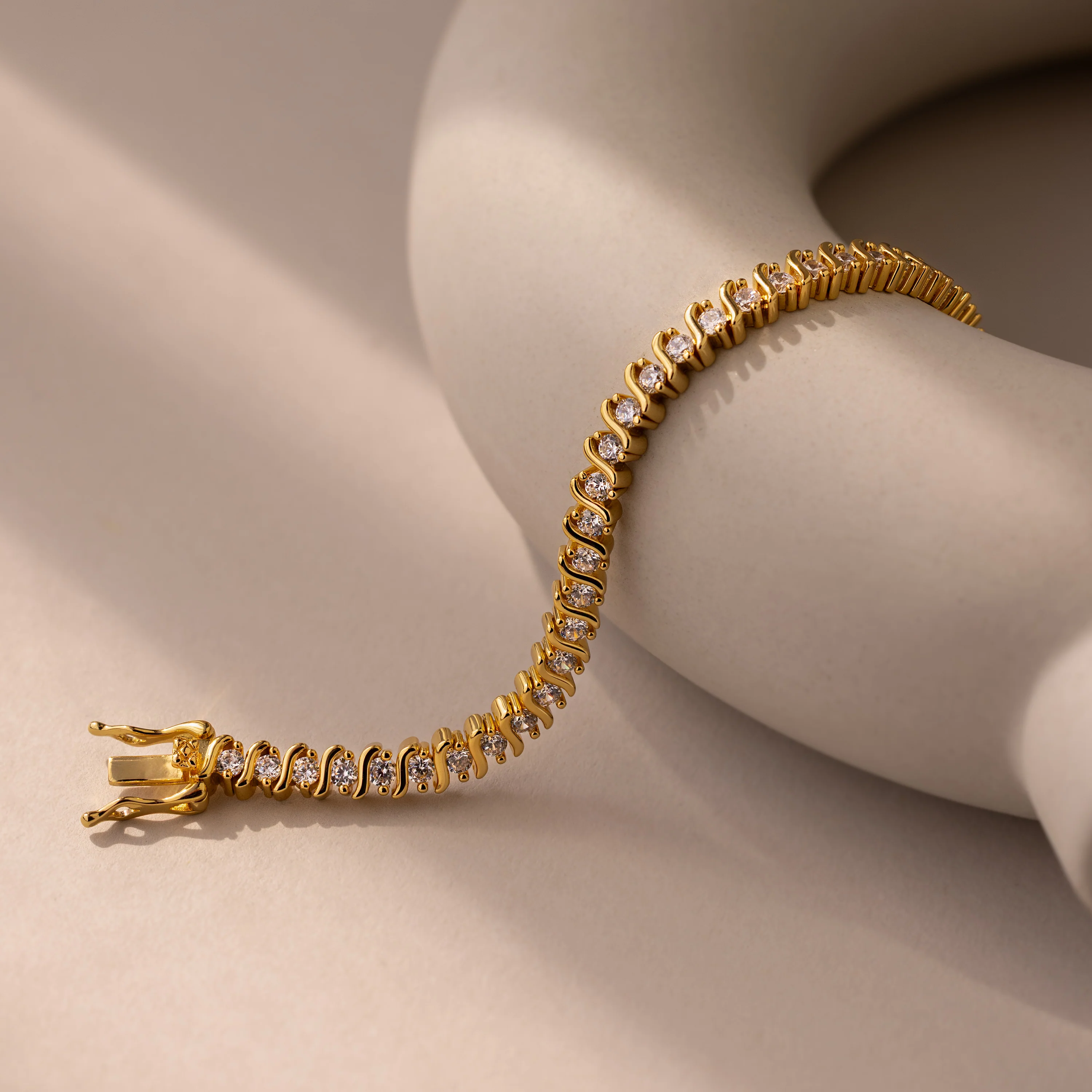 S-Link Diamond Tennis Bracelet in 18K Gold - Image 5