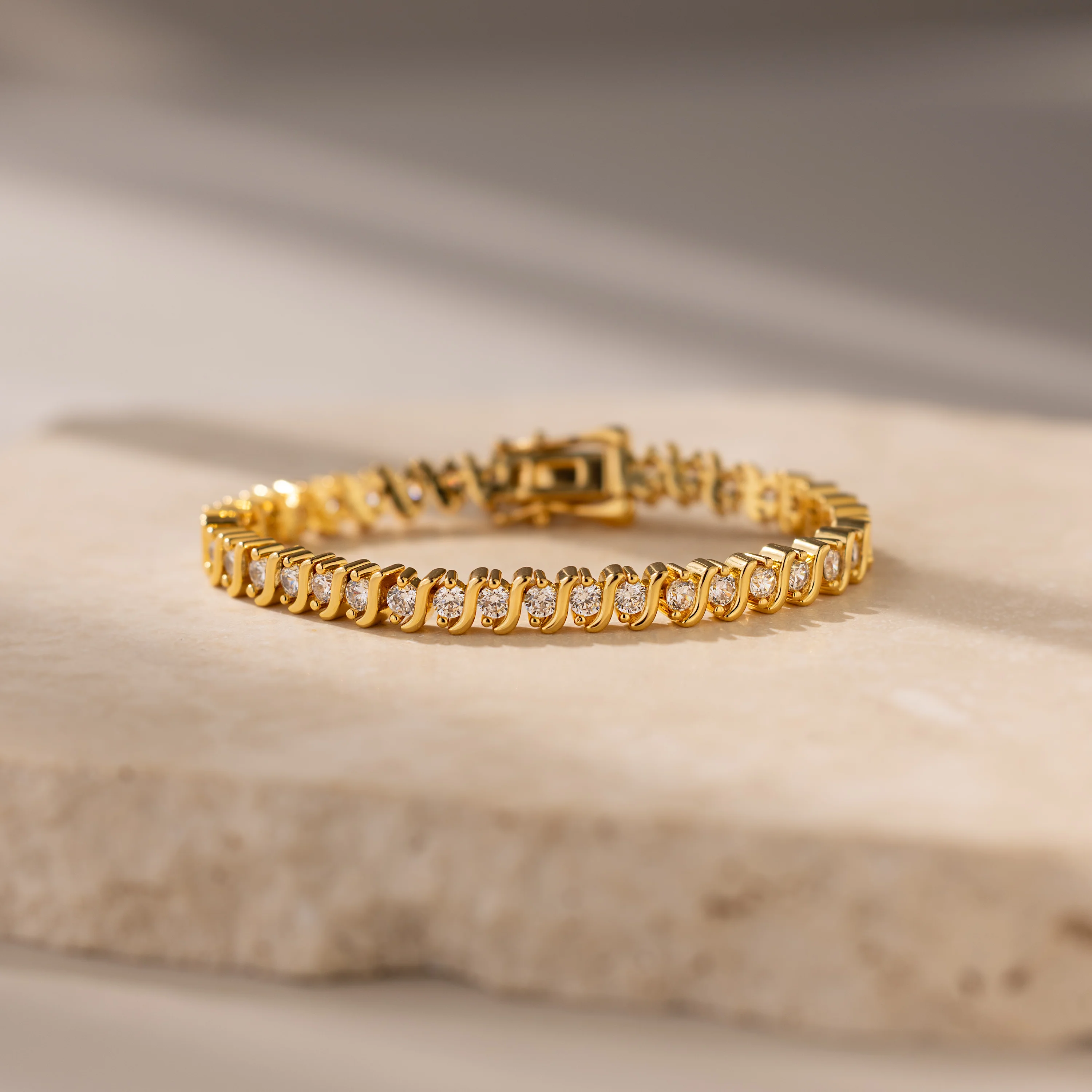 S-Link Diamond Tennis Bracelet in 18K Gold - Image 7