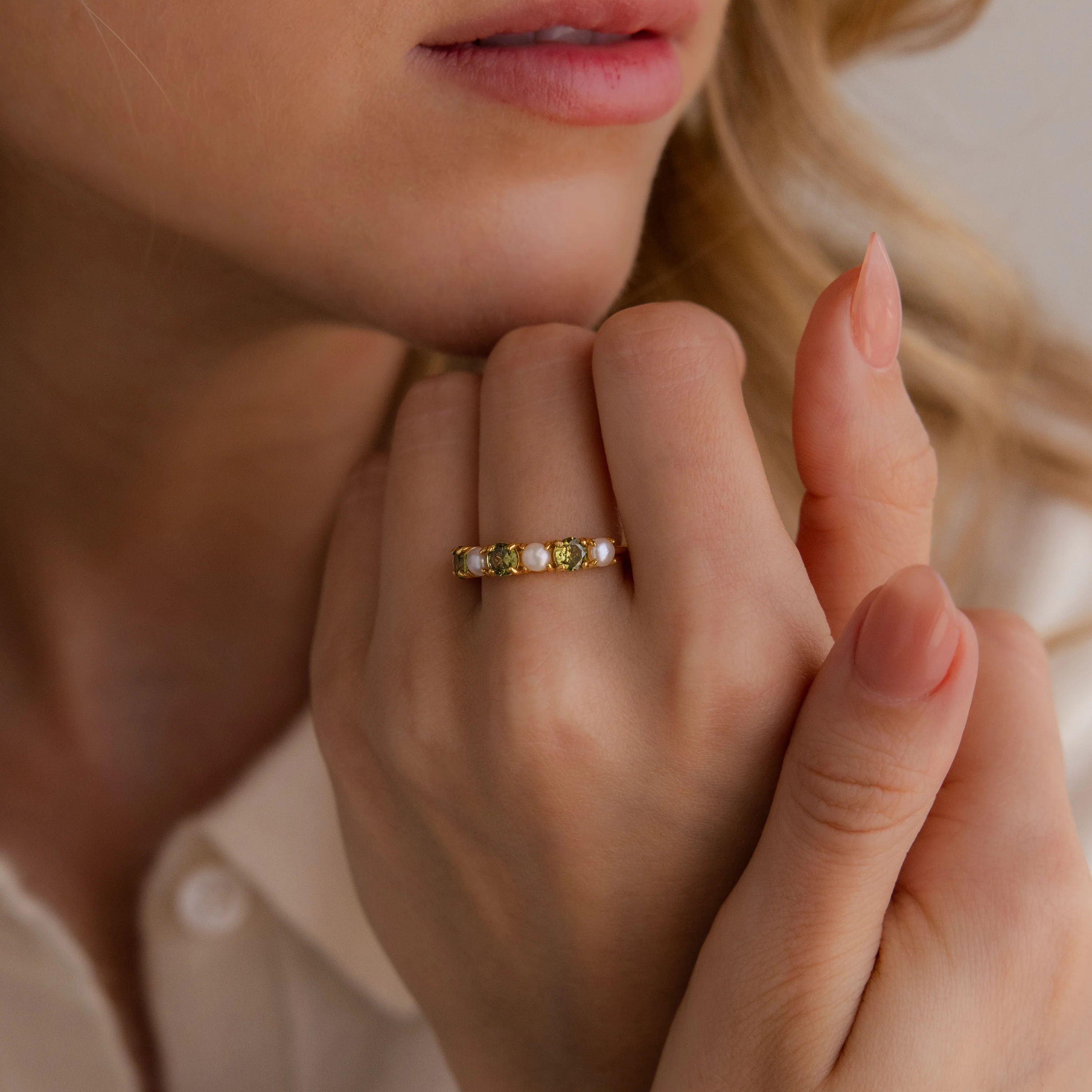Sapphire & Pearl Lace Ring - Image 7