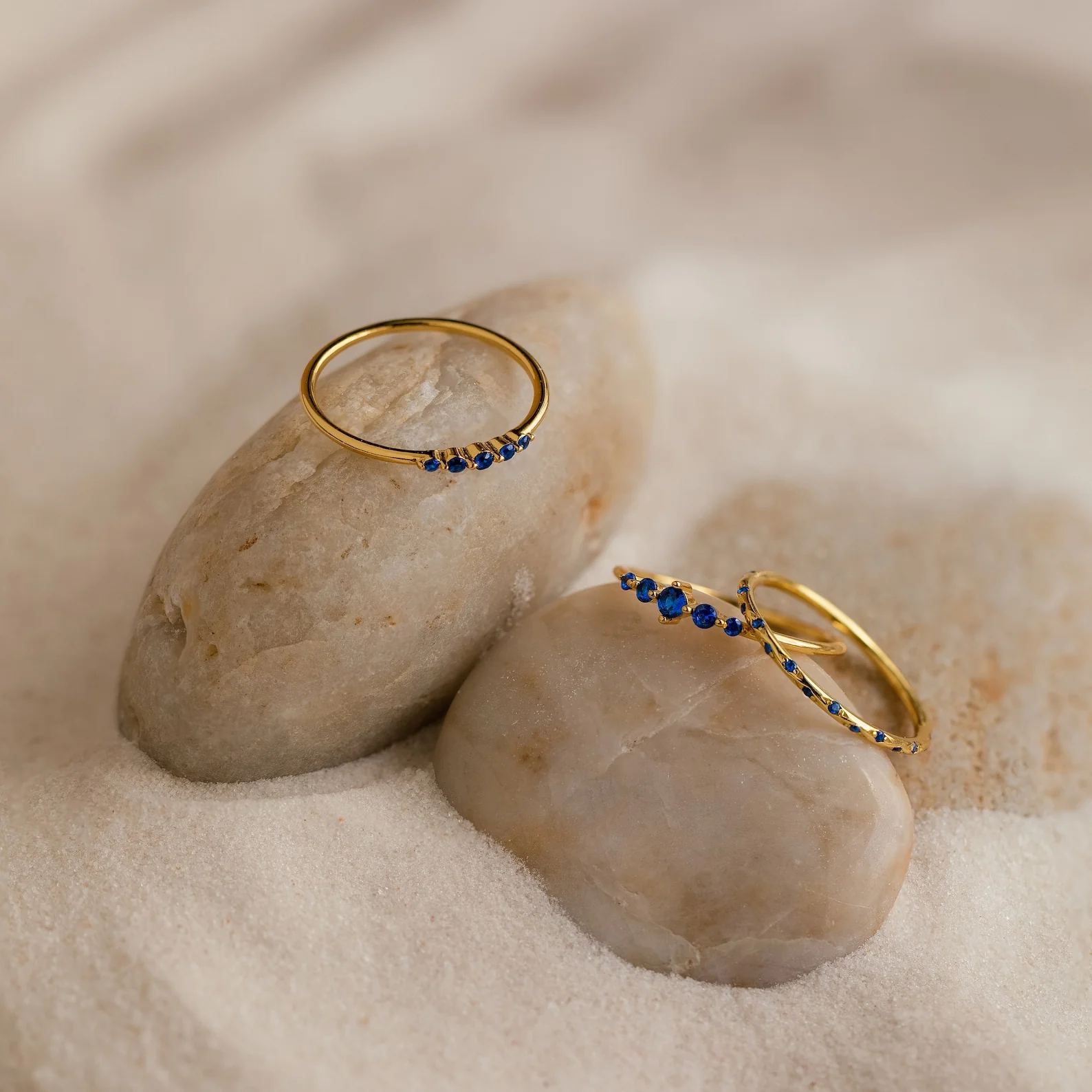 Sapphire Stacking Ring Set - Image 5