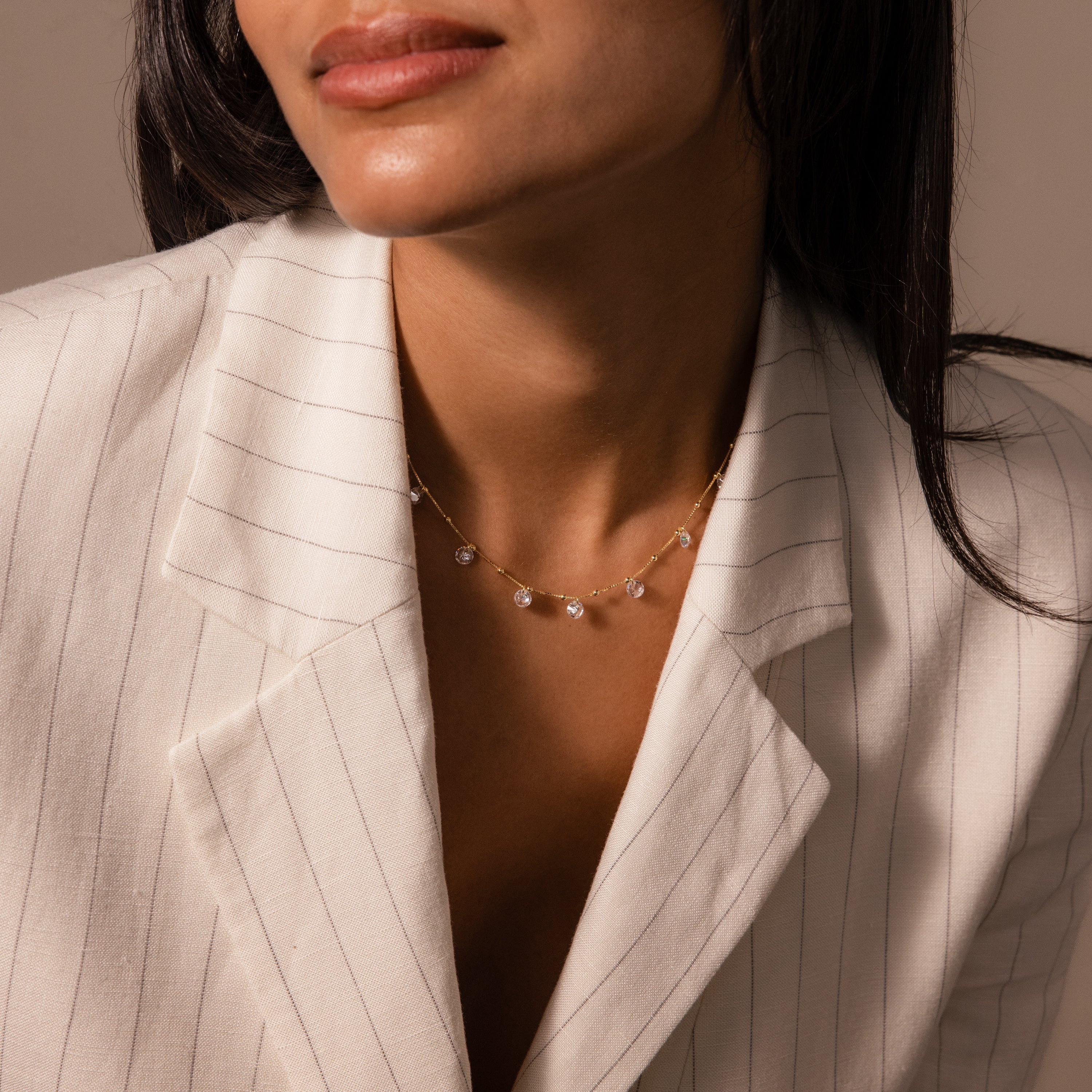 Satellite Diamond Necklace in 18K Gold - Image 4