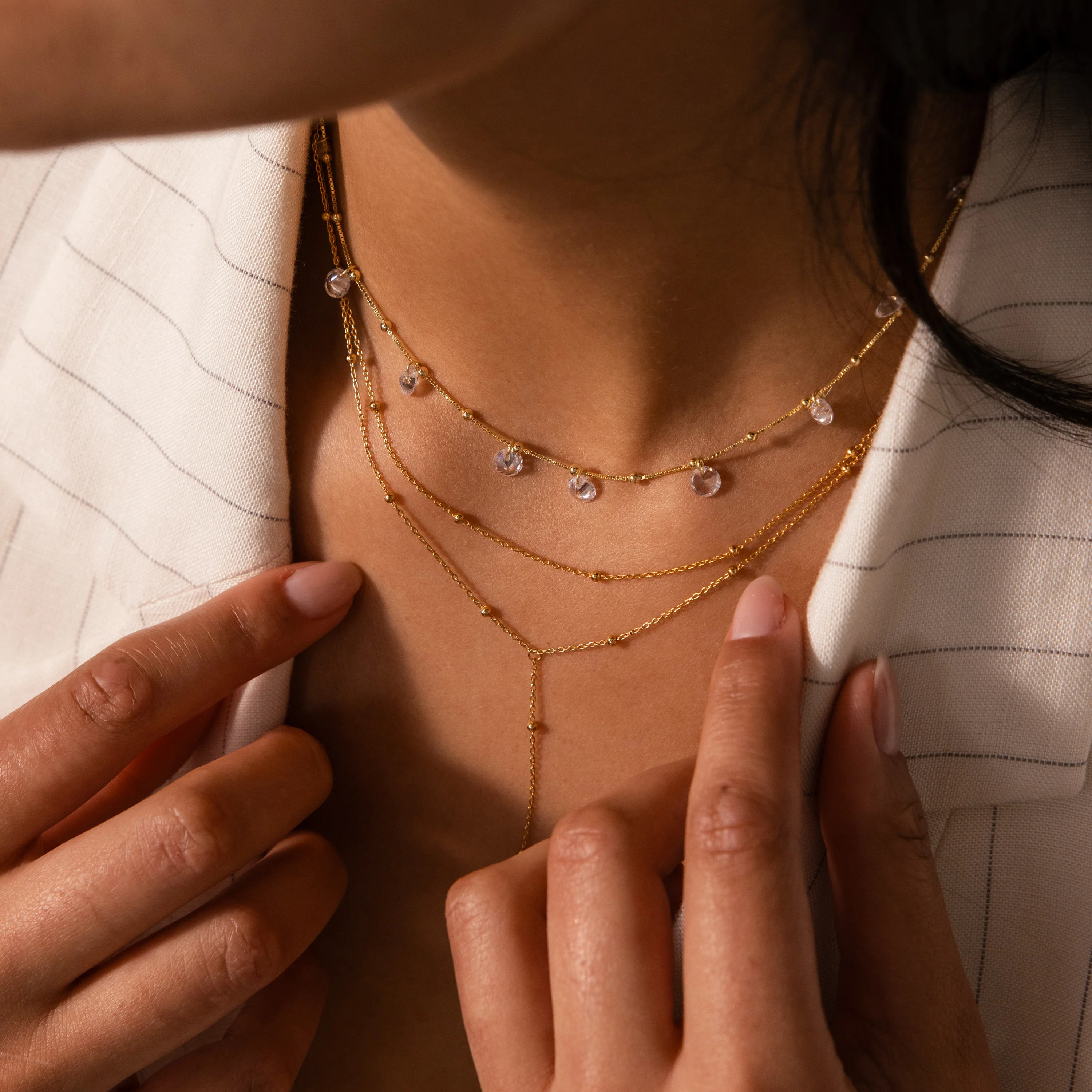 Satellite Diamond Necklace in 18K Gold - Image 6