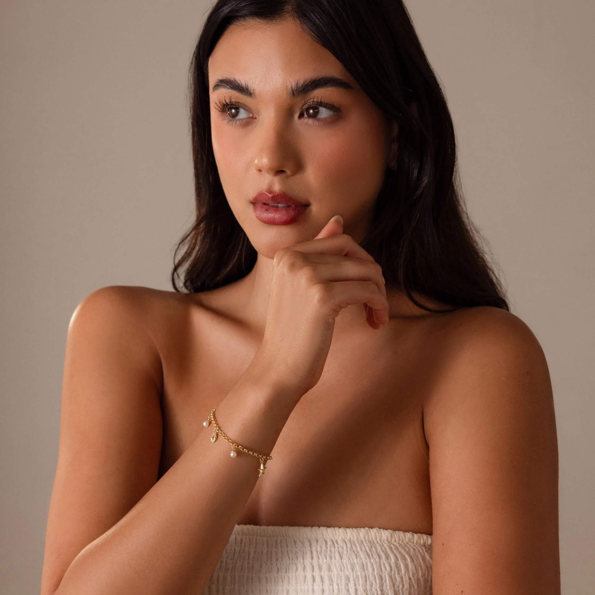 Seaside Pearl Charm Bracelet in 18K Gold - Image 6