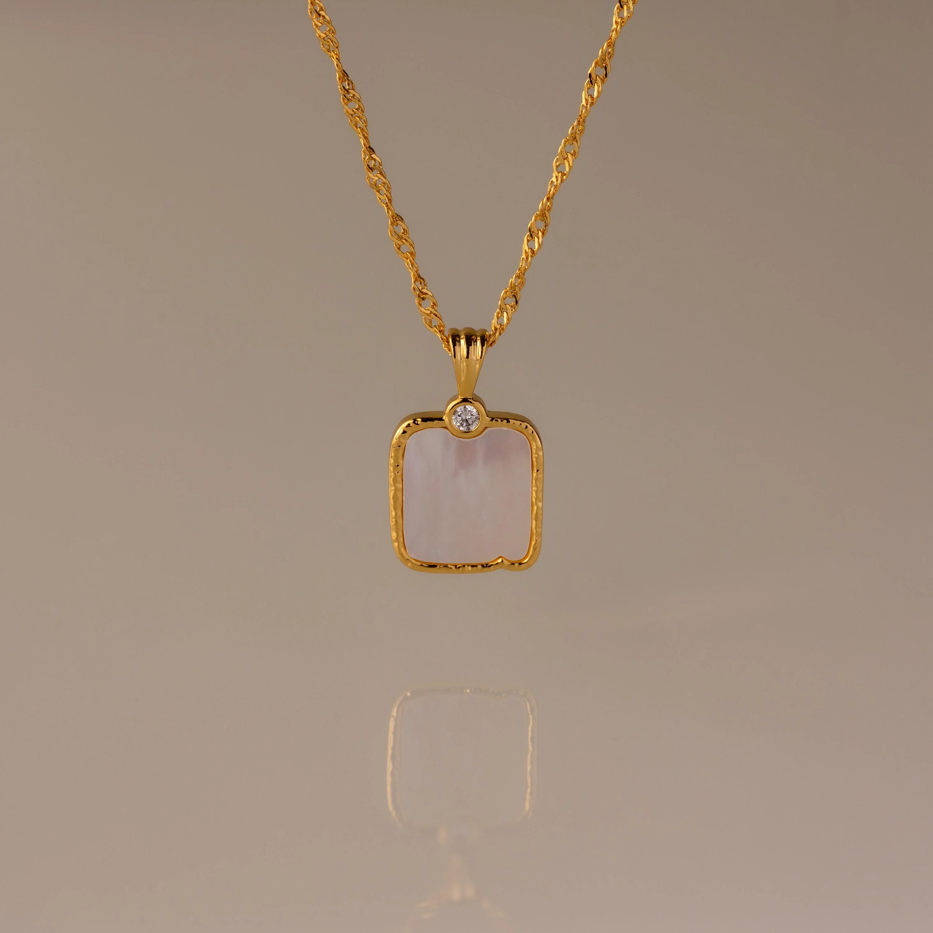 Serenity Mother of Pearl Necklace in 18K Gold - Image 5