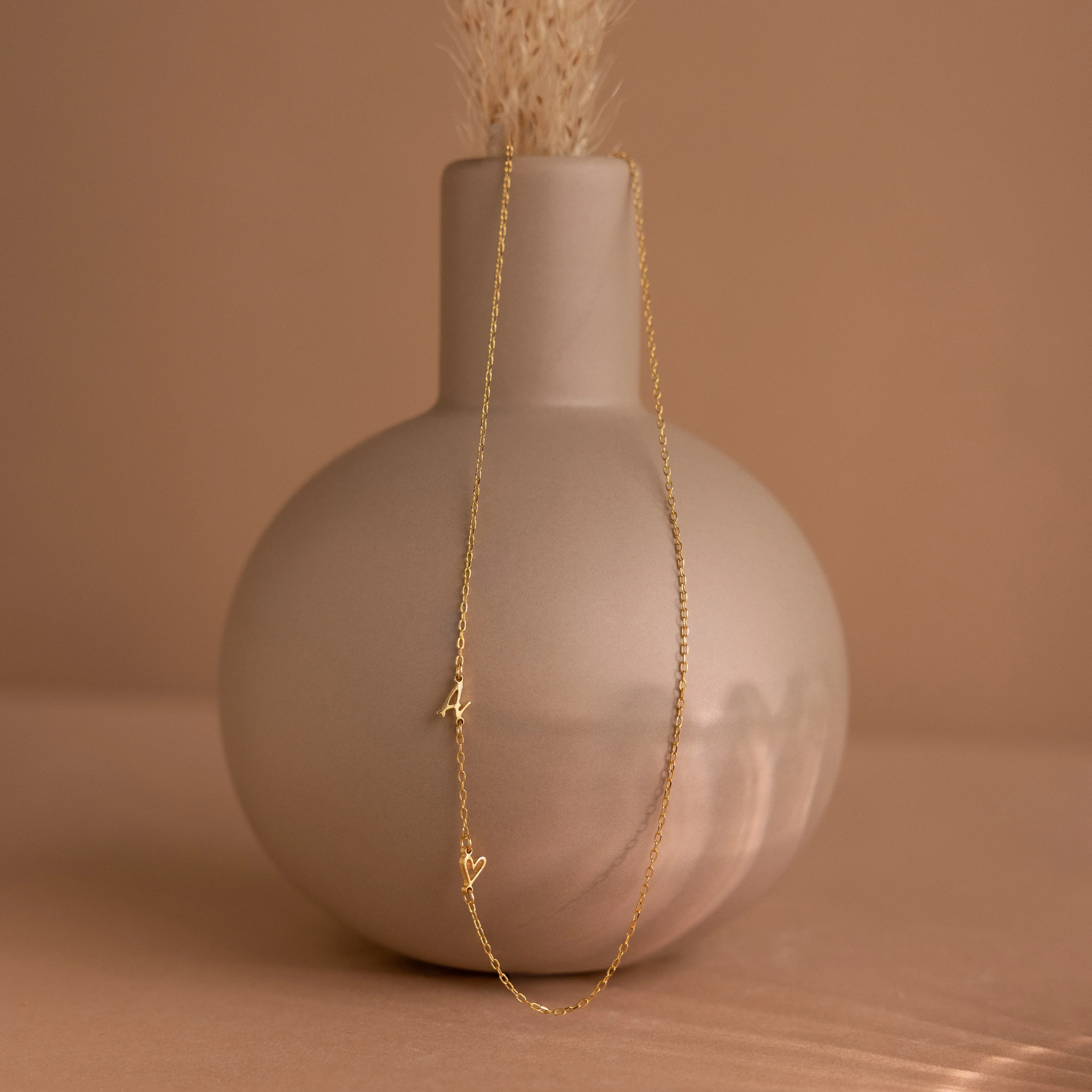 Sideways Initial Heart Necklace - Image 2