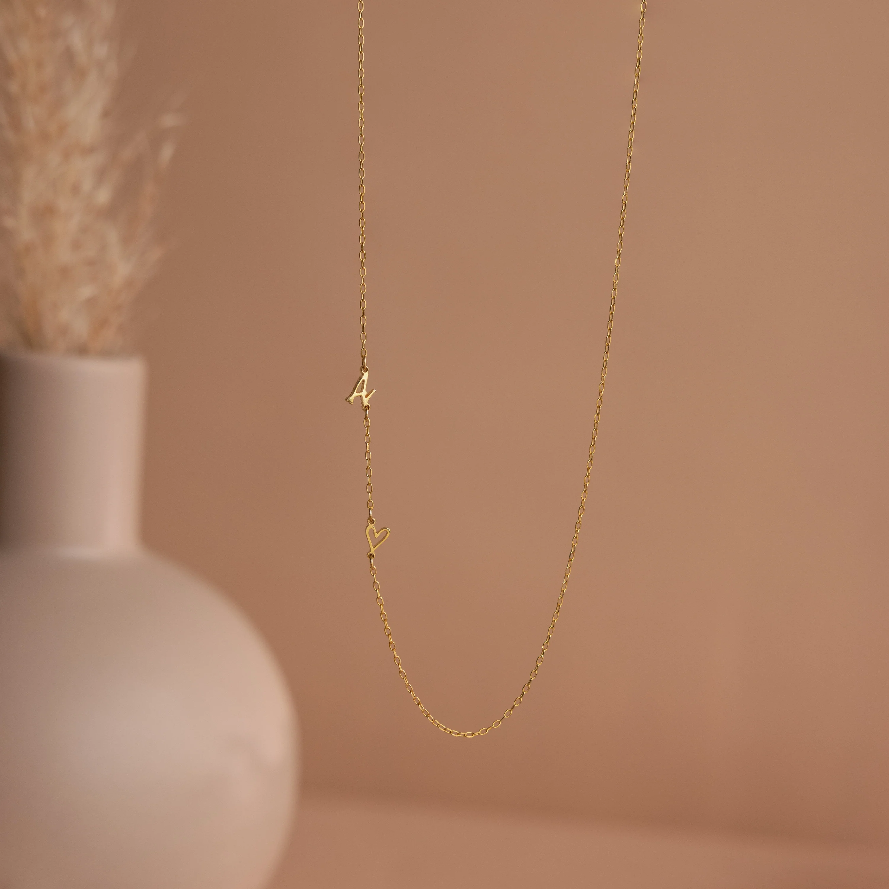 Sideways Initial Heart Necklace - Image 3