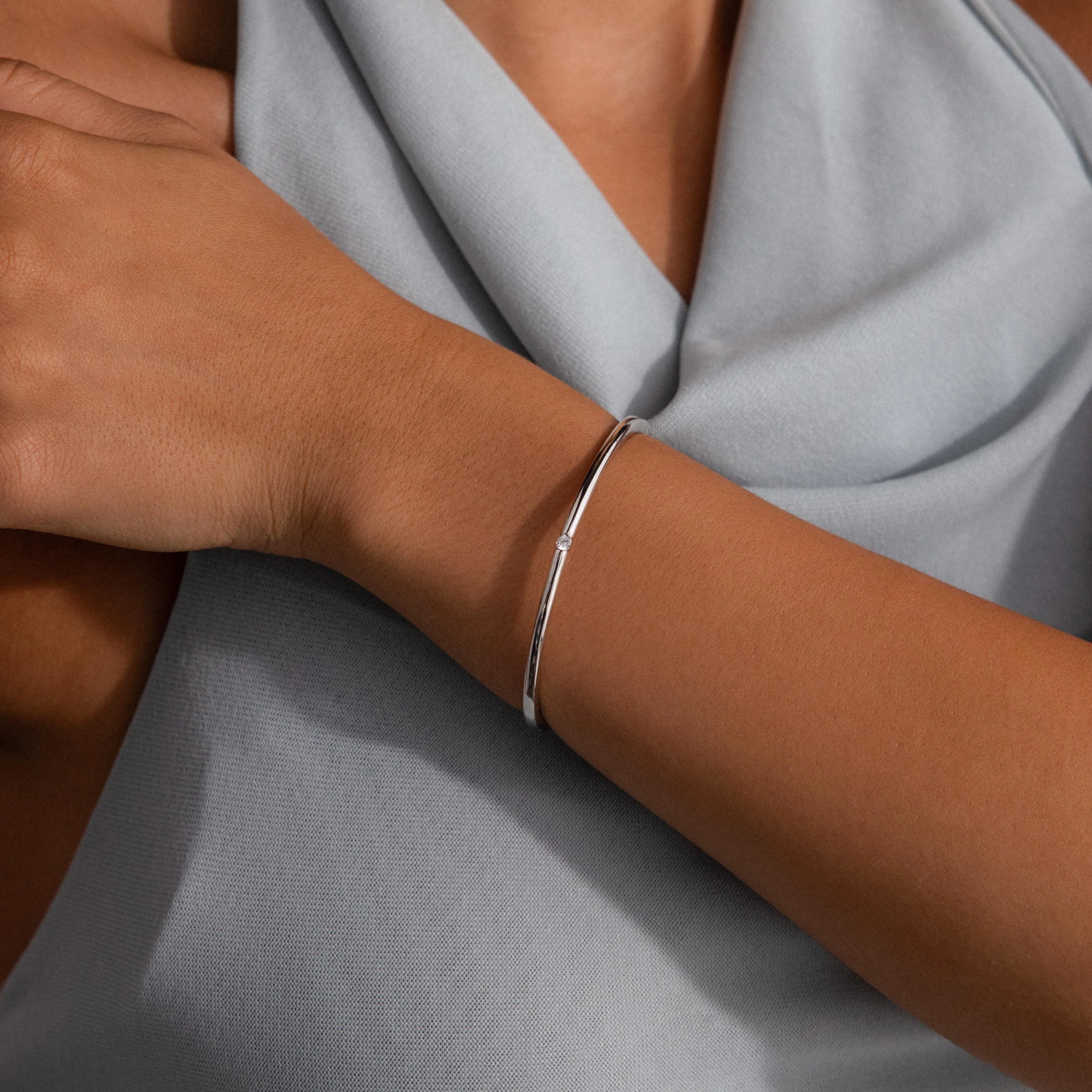 Skinny Diamond Bangle - Image 5