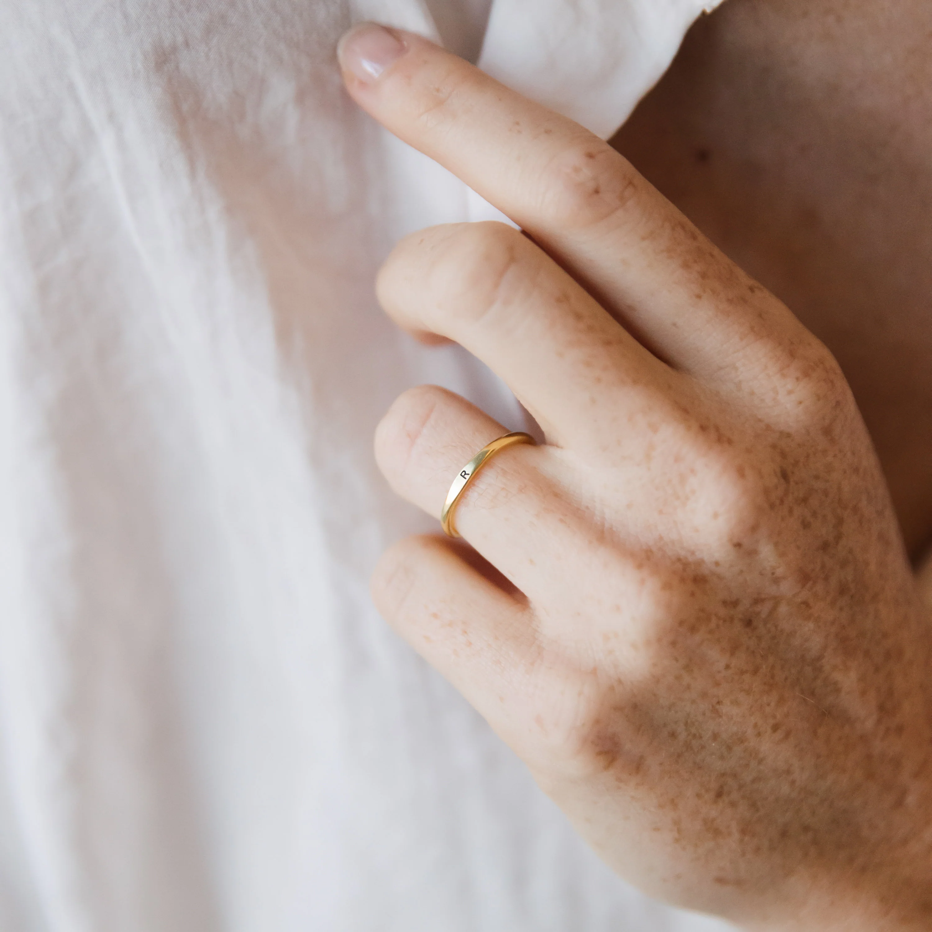 Skinny Initial Ring - Image 4